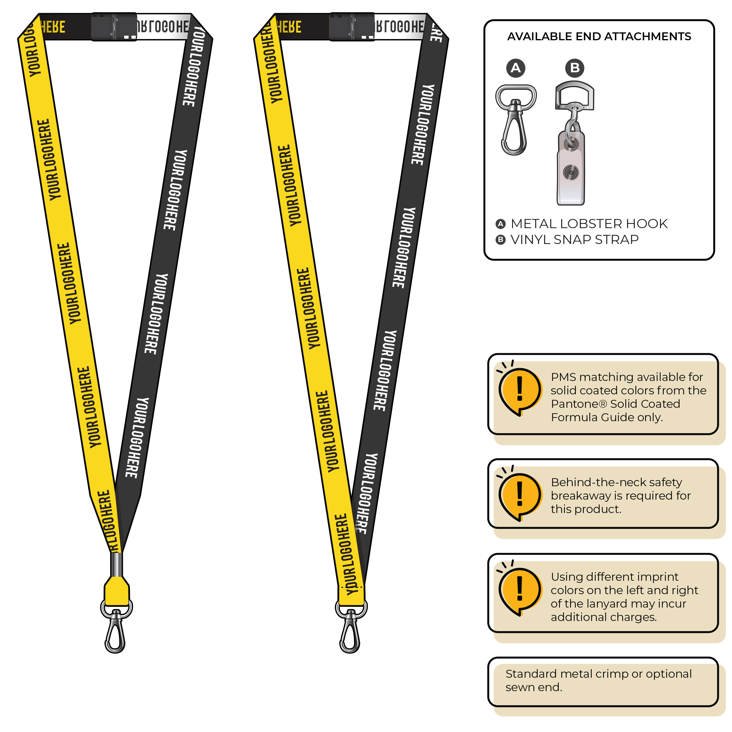 BH0044 | 5/8" Two Tone Woven Lanyards :: NON-STANDARD END ATTACHMENTS