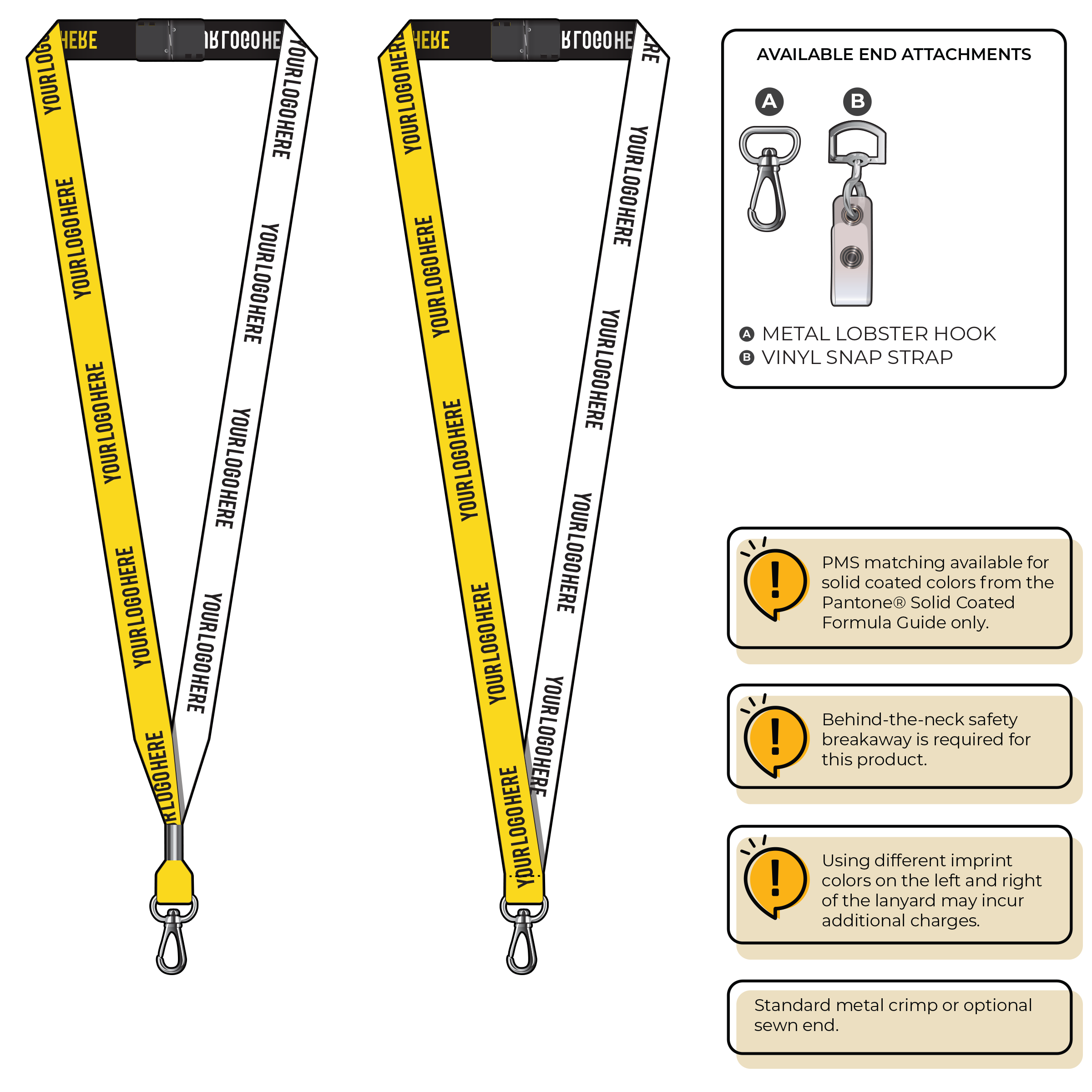 BH0044 | 5/8" Two Tone Woven Lanyards :: NON-STANDARD END ATTACHMENTS