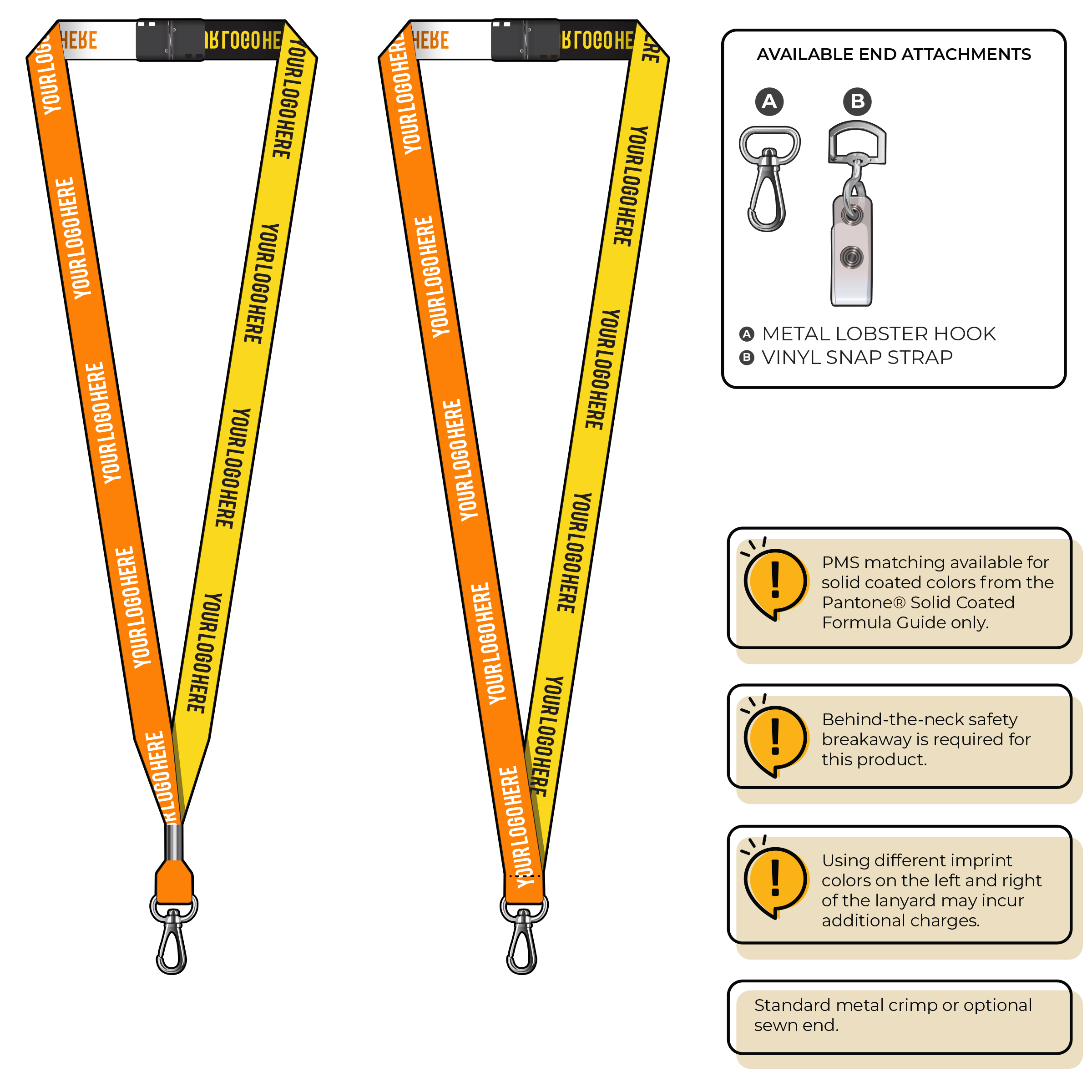 BH0044 | 5/8" Two Tone Woven Lanyards :: NON-STANDARD END ATTACHMENTS