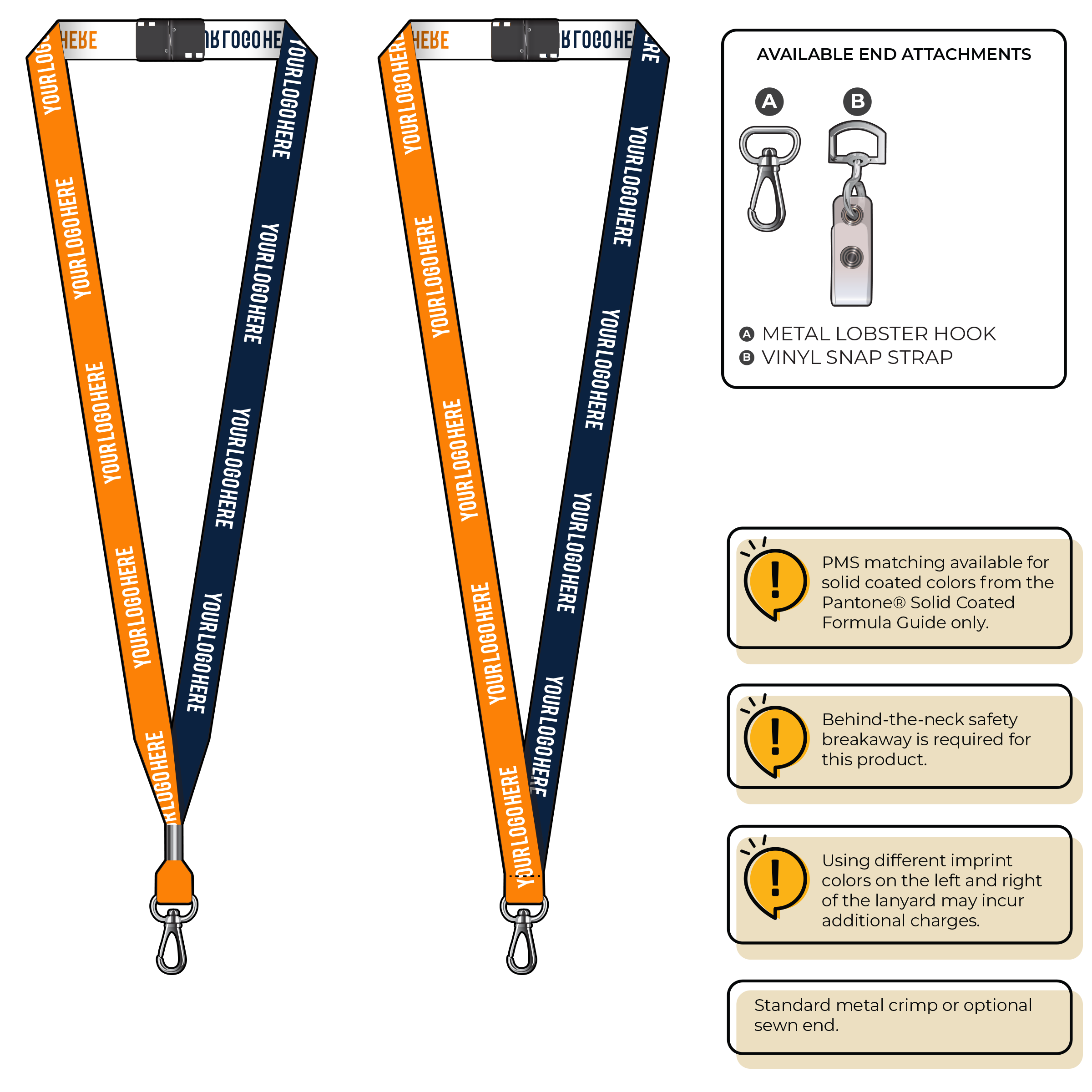 BH0044 | 5/8" Two Tone Woven Lanyards :: NON-STANDARD END ATTACHMENTS