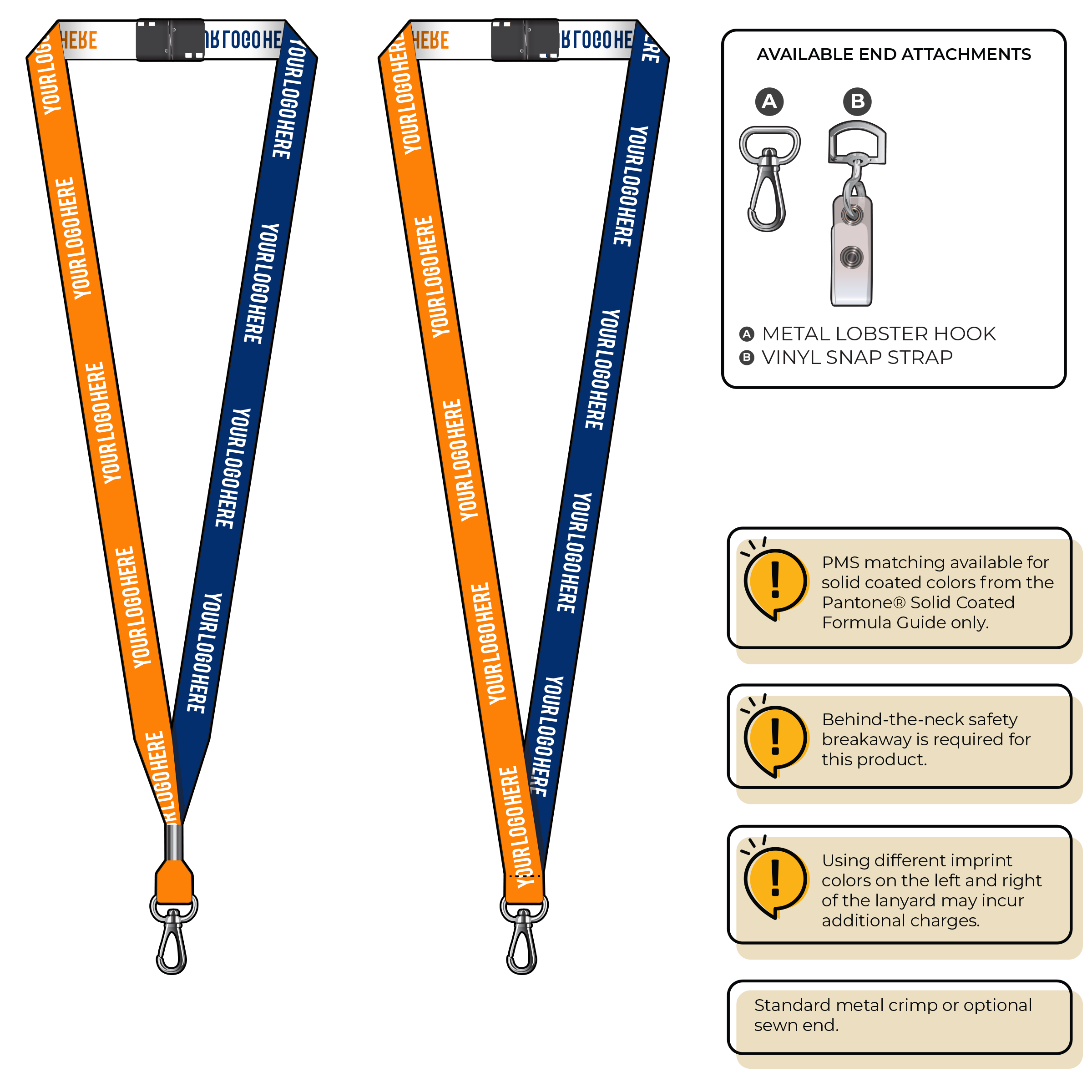 BH0044 | 5/8" Two Tone Woven Lanyards :: NON-STANDARD END ATTACHMENTS