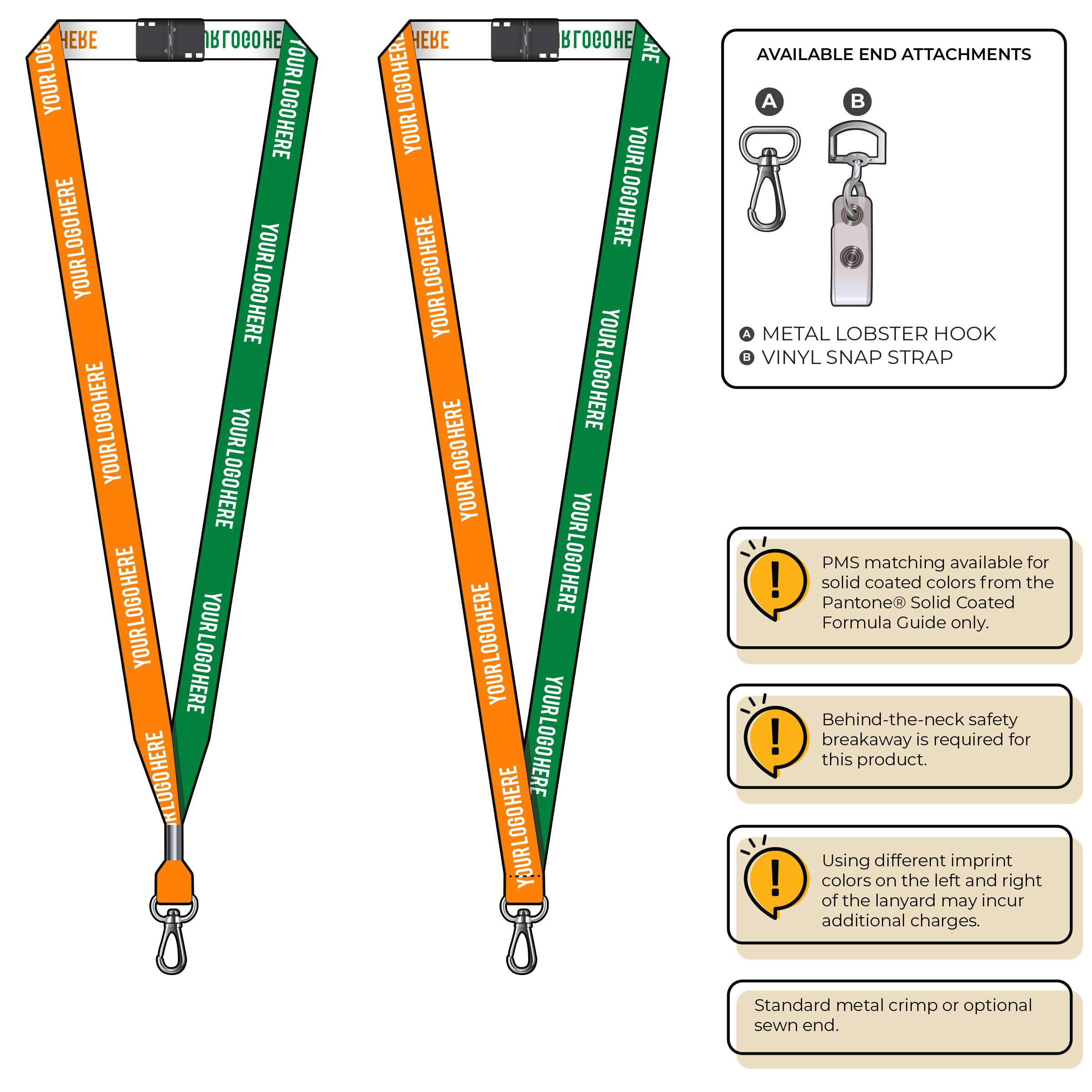 BH0044 | 5/8" Two Tone Woven Lanyards :: NON-STANDARD END ATTACHMENTS