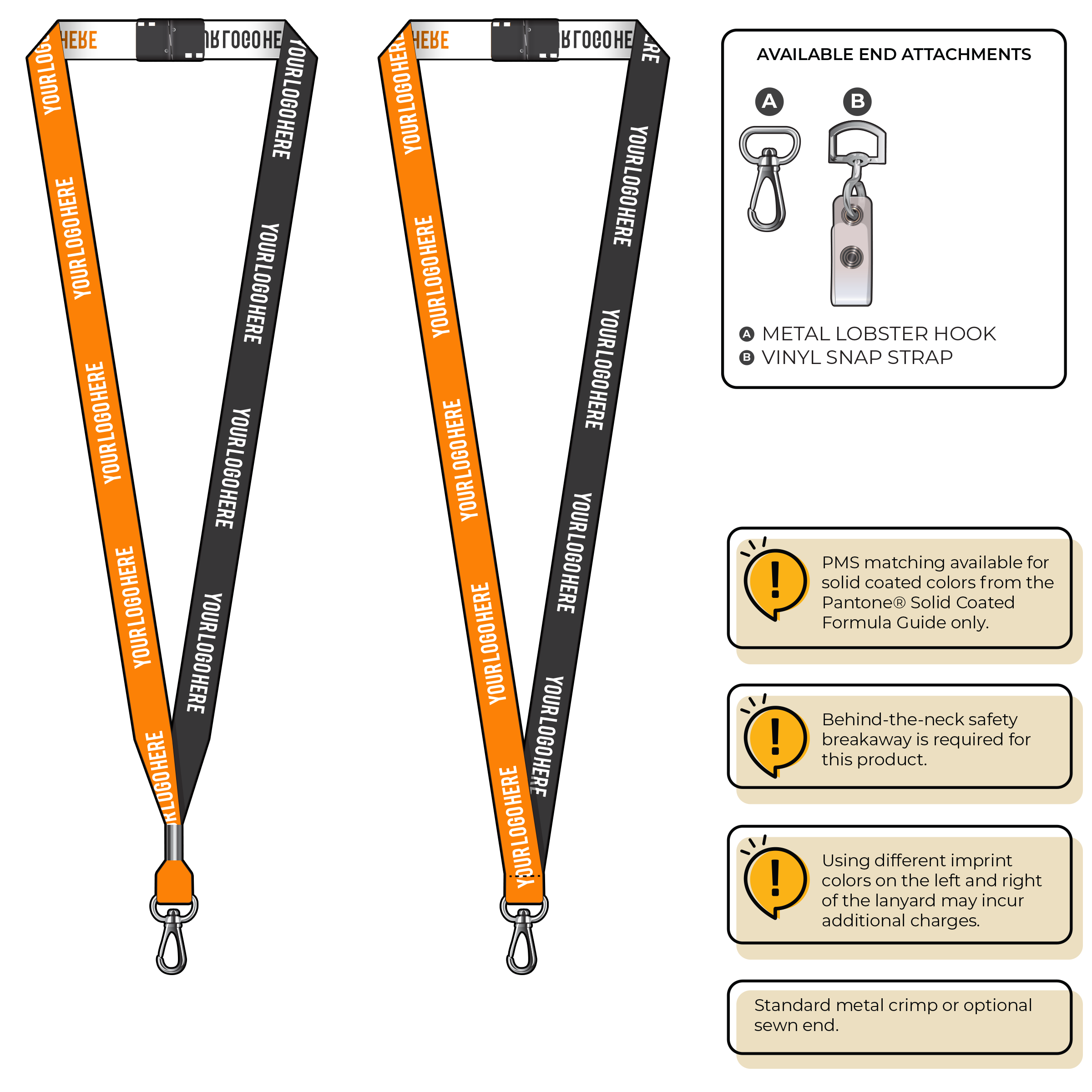 BH0044 | 5/8" Two Tone Woven Lanyards :: NON-STANDARD END ATTACHMENTS