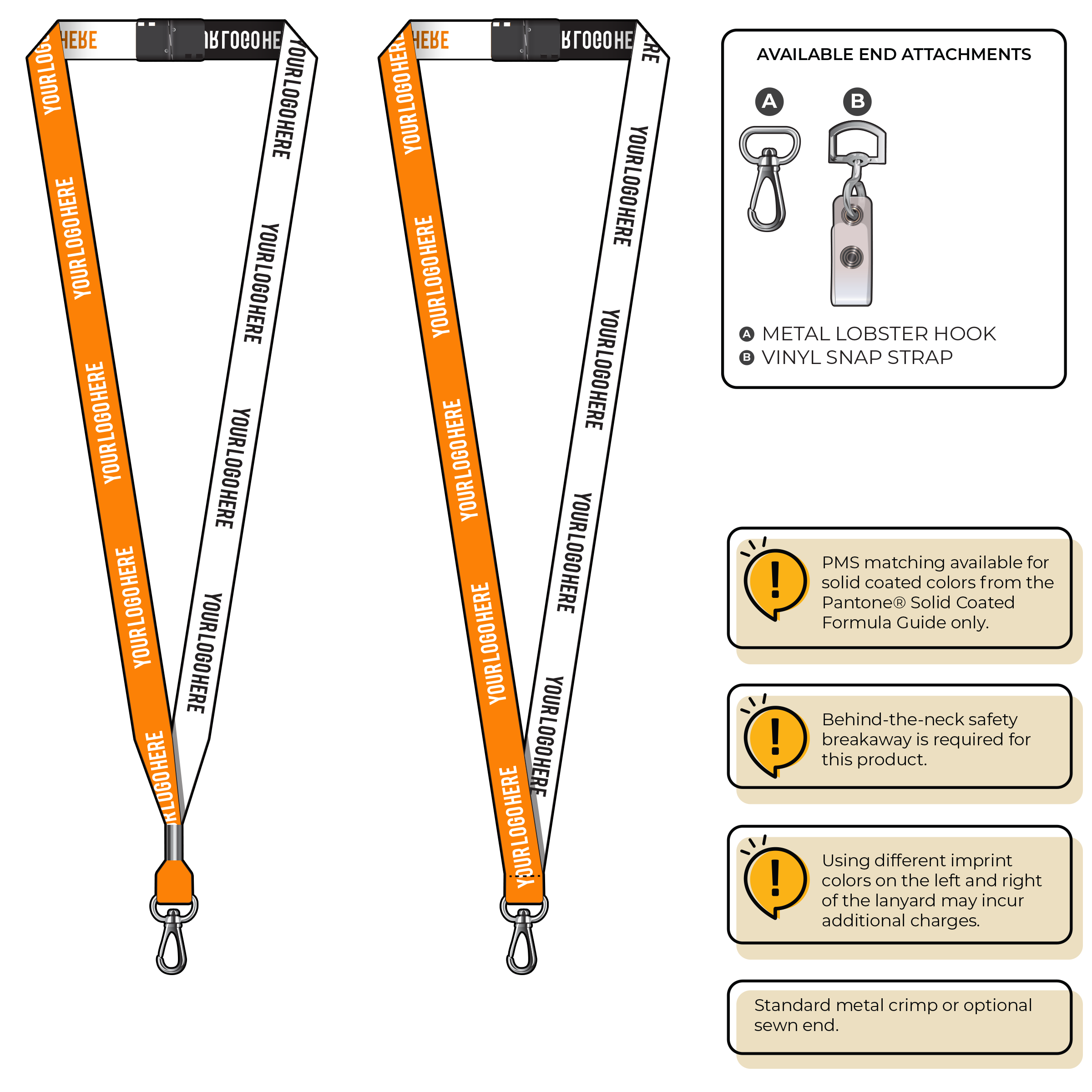 BH0044 | 5/8" Two Tone Woven Lanyards :: NON-STANDARD END ATTACHMENTS