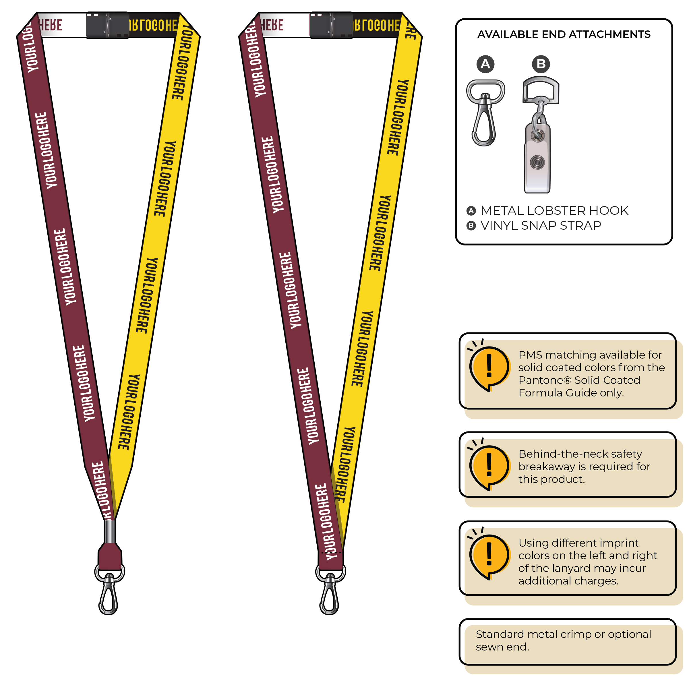BH0044 | 5/8" Two Tone Woven Lanyards :: NON-STANDARD END ATTACHMENTS