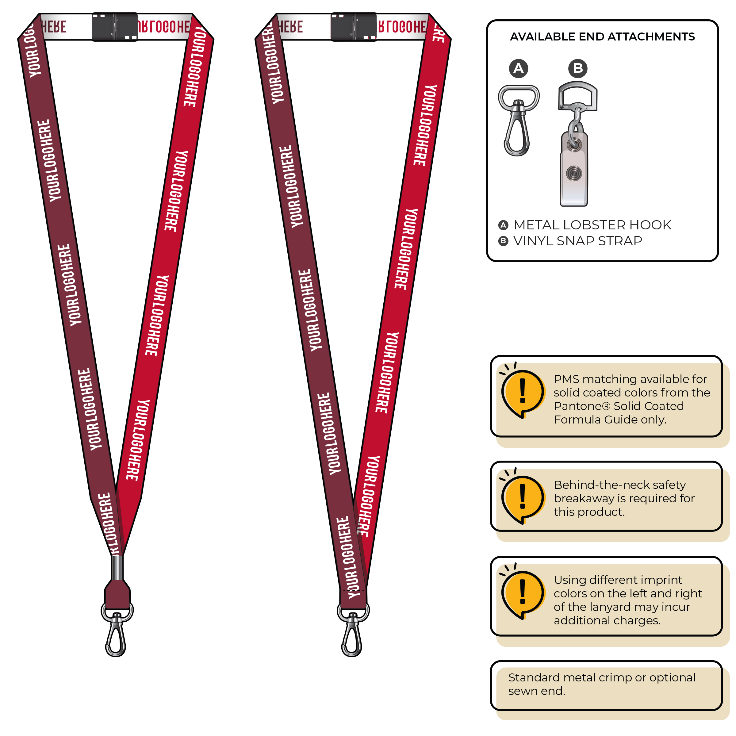 BH0044 | 5/8" Two Tone Woven Lanyards :: NON-STANDARD END ATTACHMENTS
