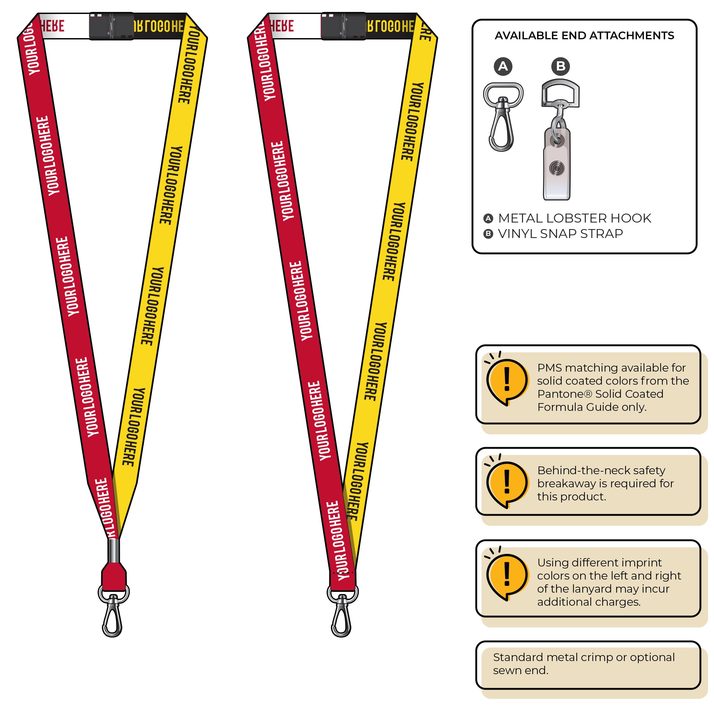 BH0044 | 5/8" Two Tone Woven Lanyards :: NON-STANDARD END ATTACHMENTS