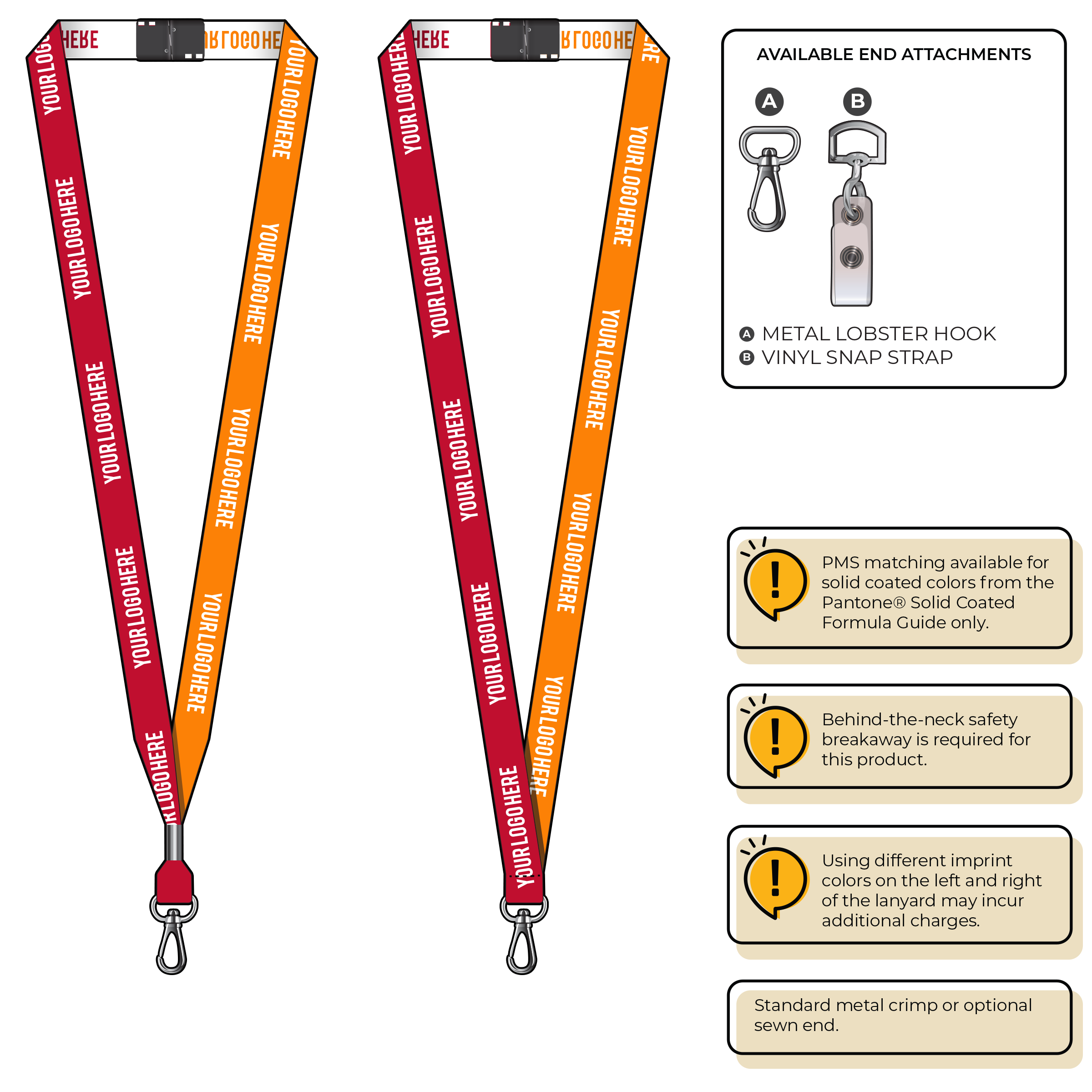 BH0044 | 5/8" Two Tone Woven Lanyards :: NON-STANDARD END ATTACHMENTS