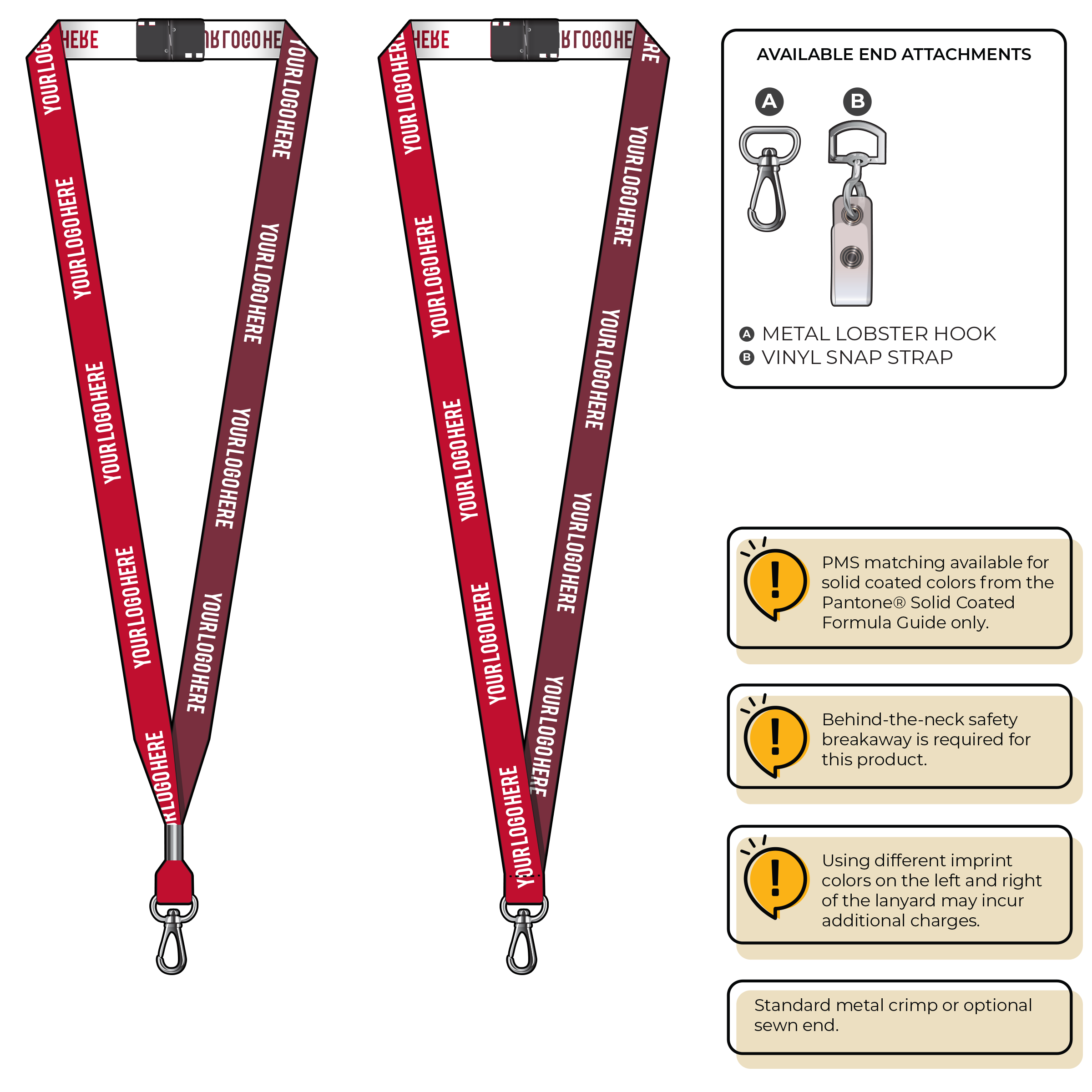 BH0044 | 5/8" Two Tone Woven Lanyards :: NON-STANDARD END ATTACHMENTS