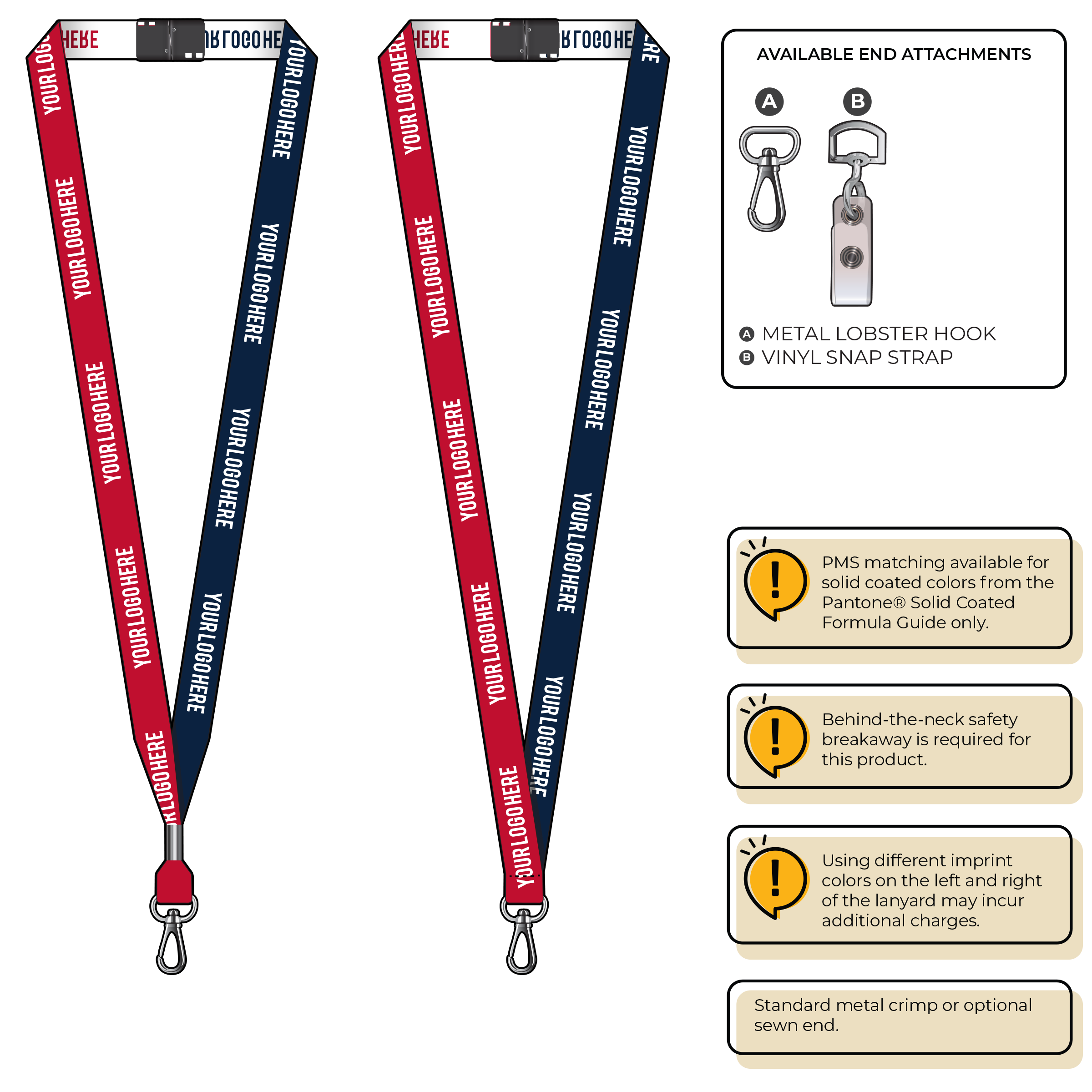 BH0044 | 5/8" Two Tone Woven Lanyards :: NON-STANDARD END ATTACHMENTS