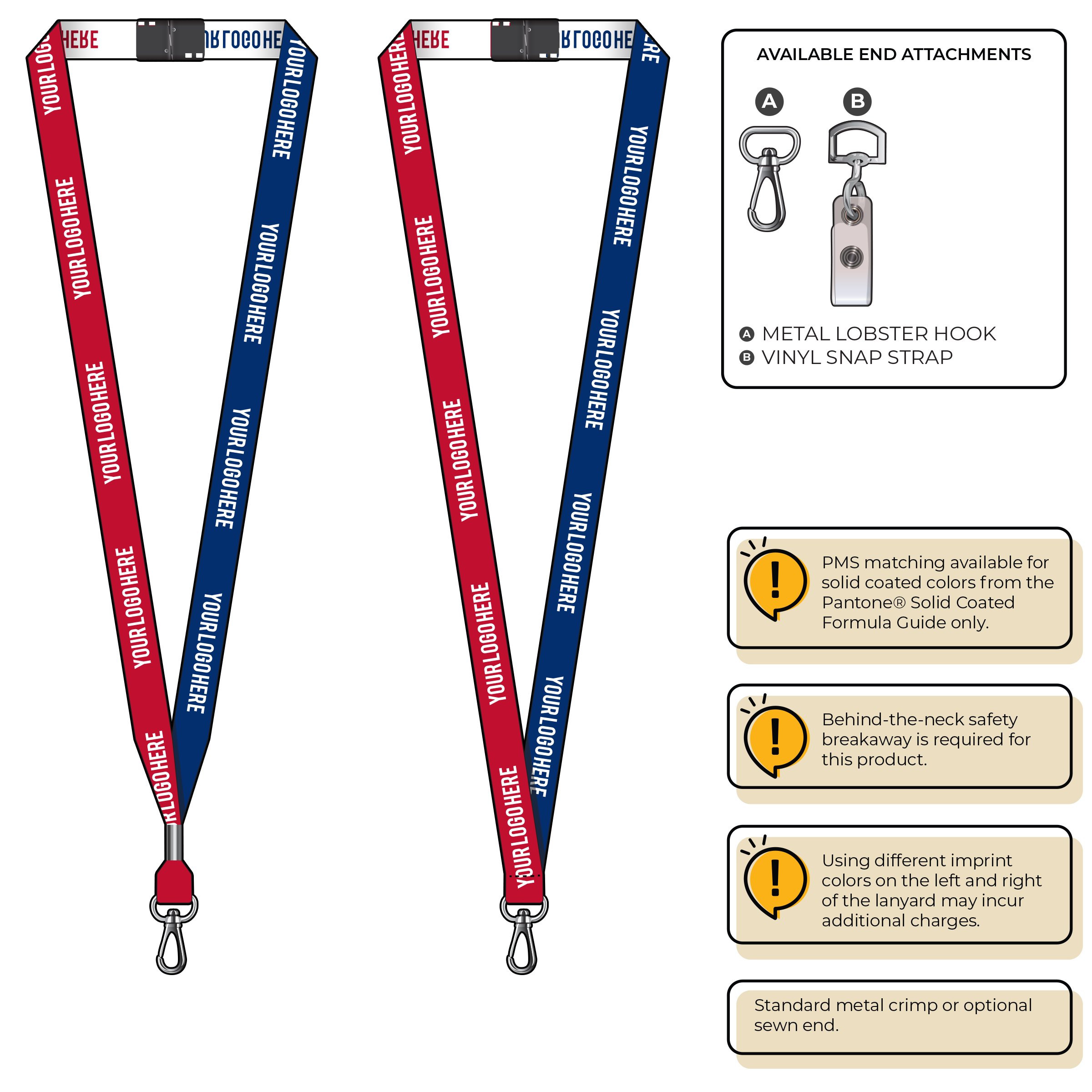 BH0044 | 5/8" Two Tone Woven Lanyards :: NON-STANDARD END ATTACHMENTS