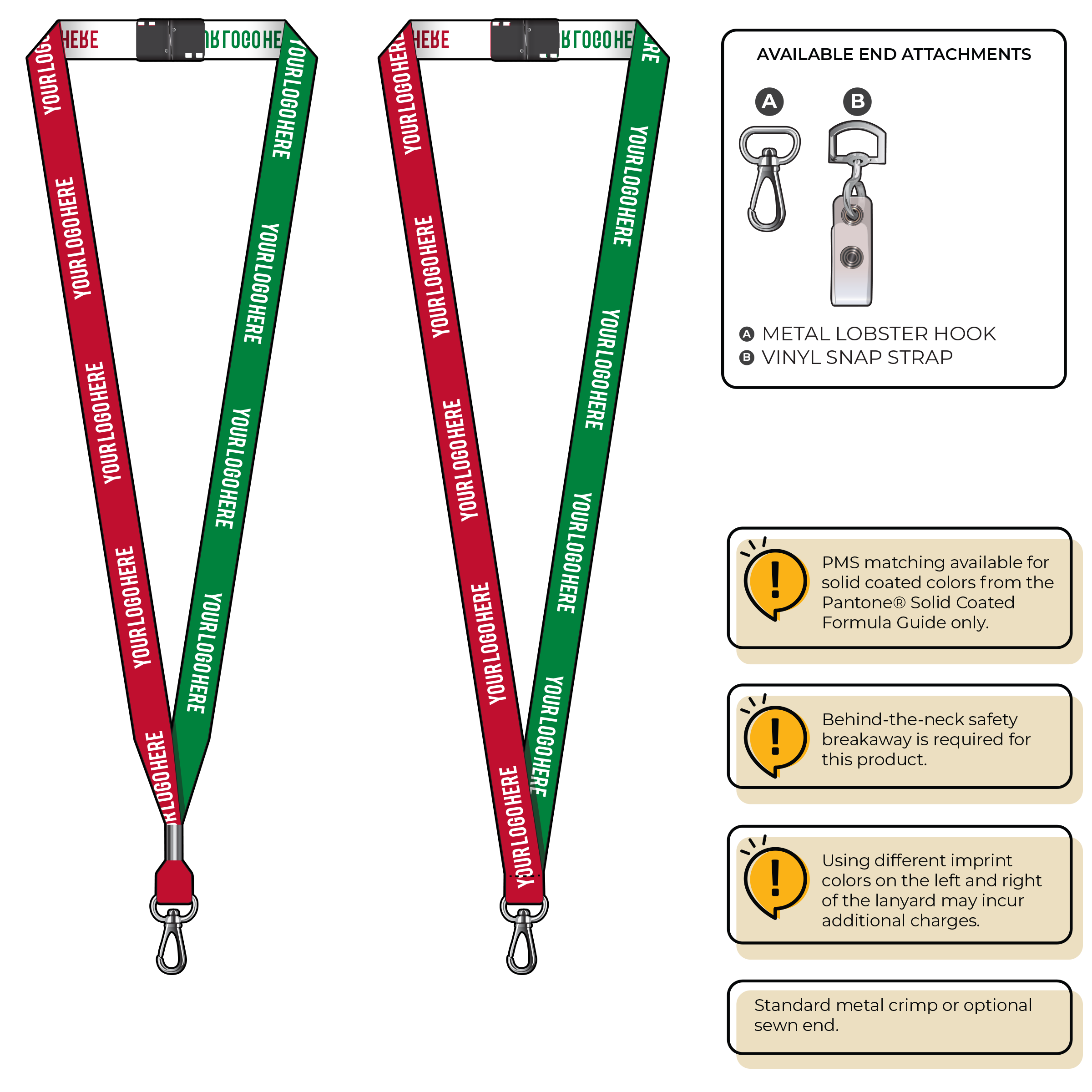 BH0044 | 5/8" Two Tone Woven Lanyards :: NON-STANDARD END ATTACHMENTS