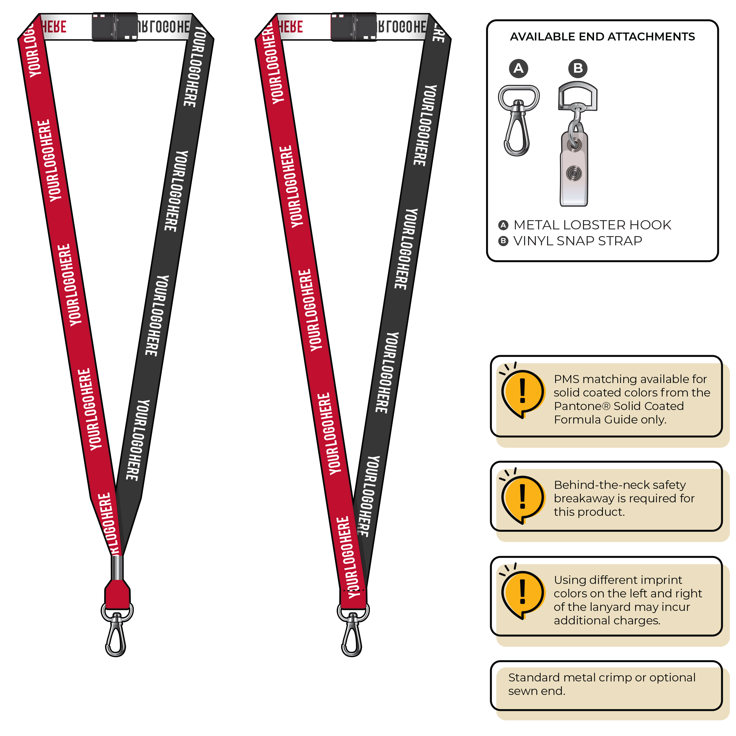 BH0044 | 5/8" Two Tone Woven Lanyards :: NON-STANDARD END ATTACHMENTS