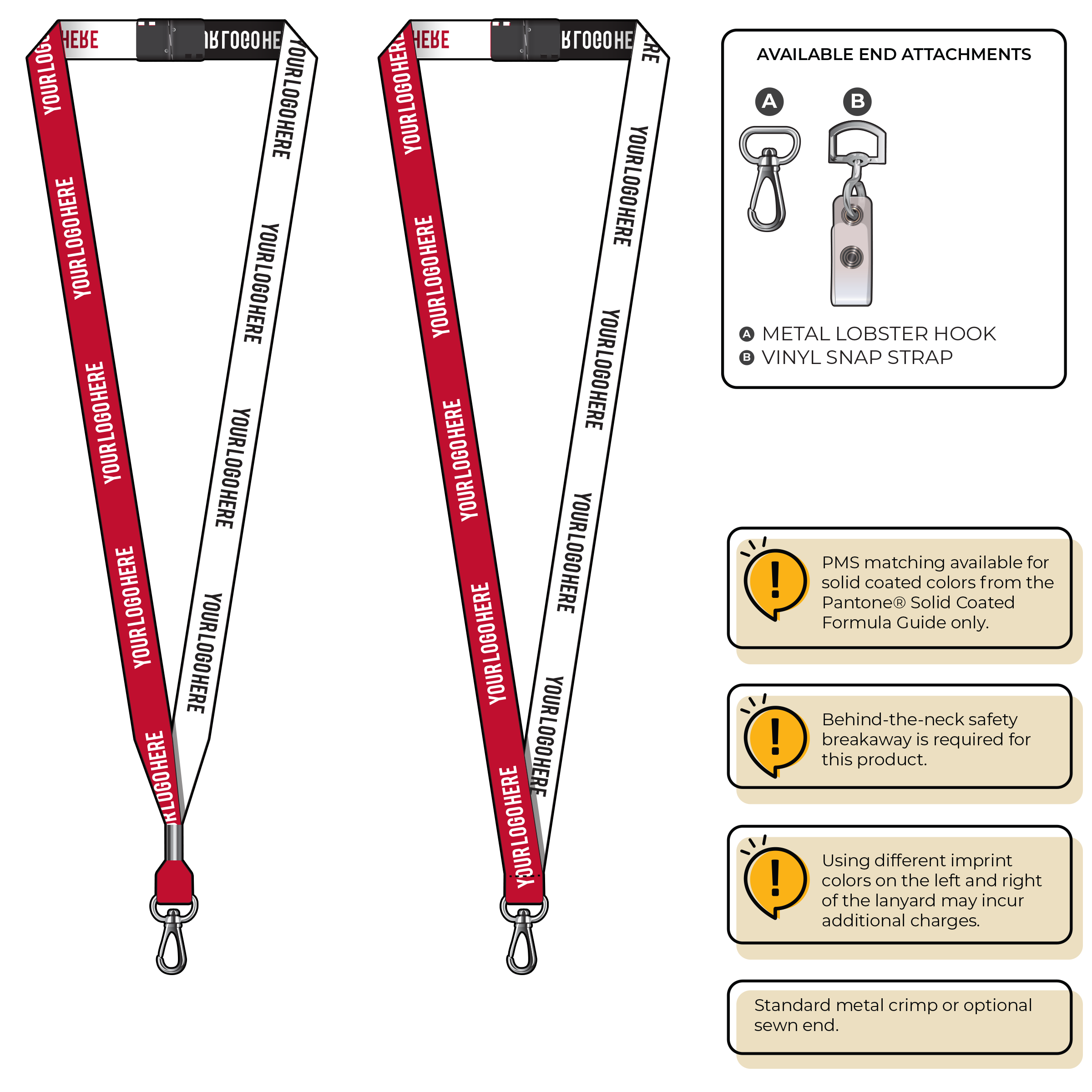 BH0044 | 5/8" Two Tone Woven Lanyards :: NON-STANDARD END ATTACHMENTS