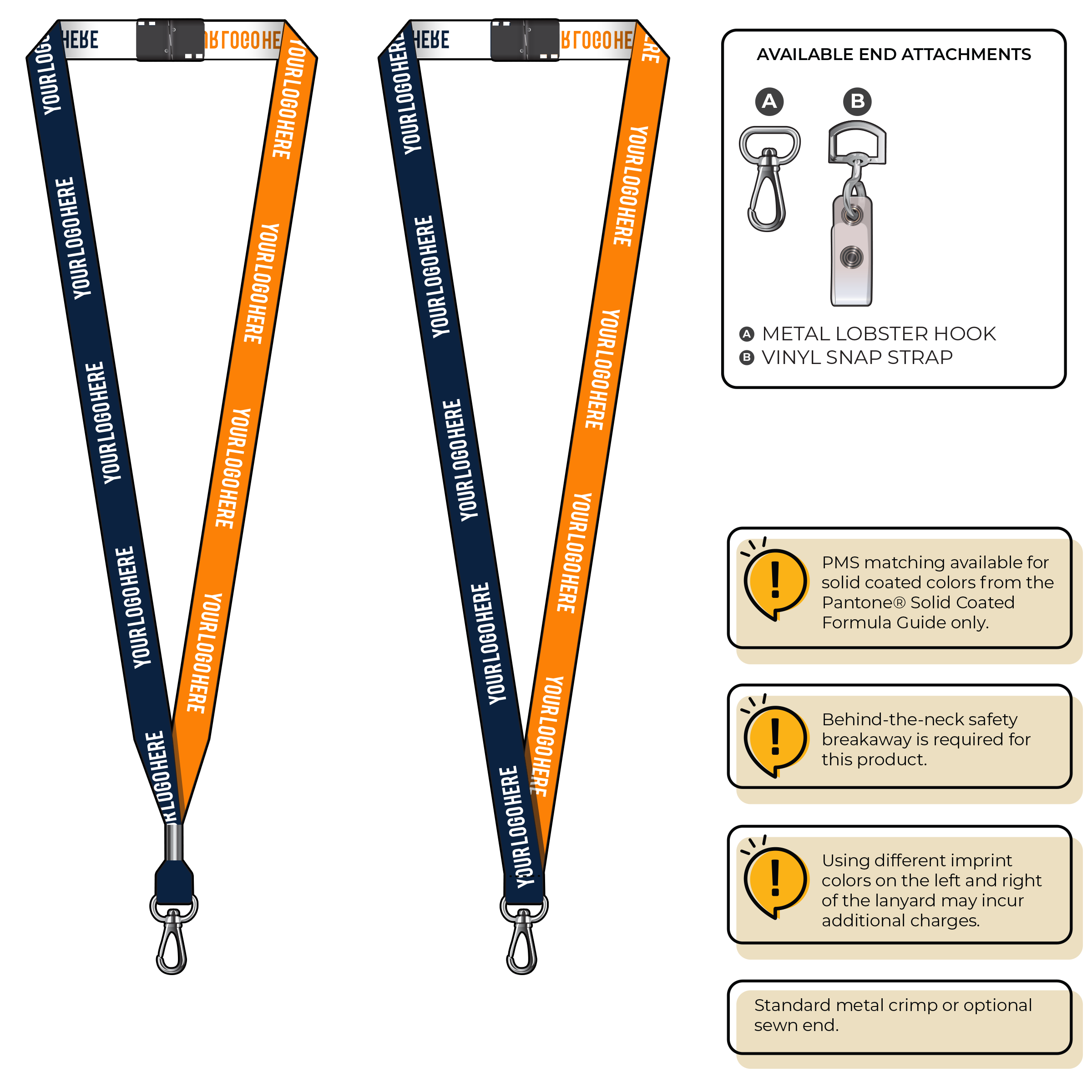 BH0044 | 5/8" Two Tone Woven Lanyards :: NON-STANDARD END ATTACHMENTS