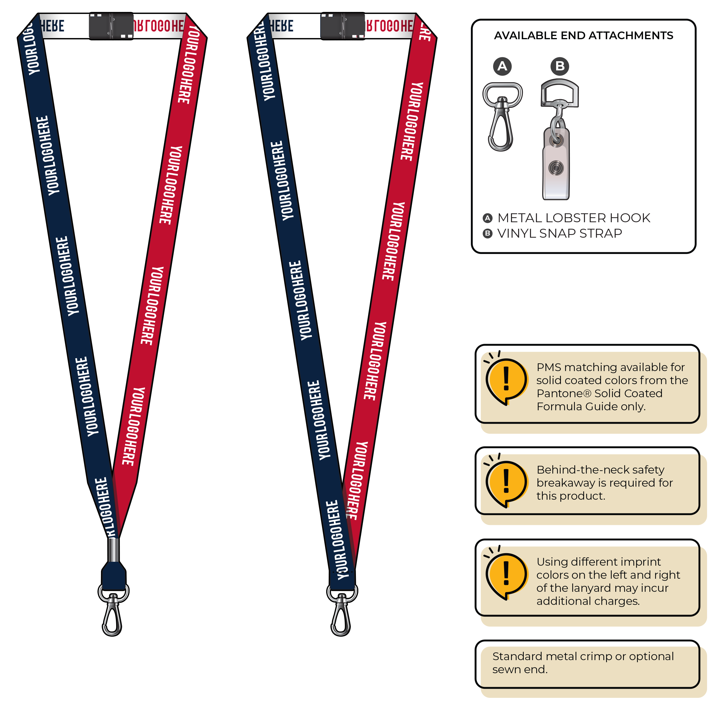 BH0044 | 5/8" Two Tone Woven Lanyards :: NON-STANDARD END ATTACHMENTS