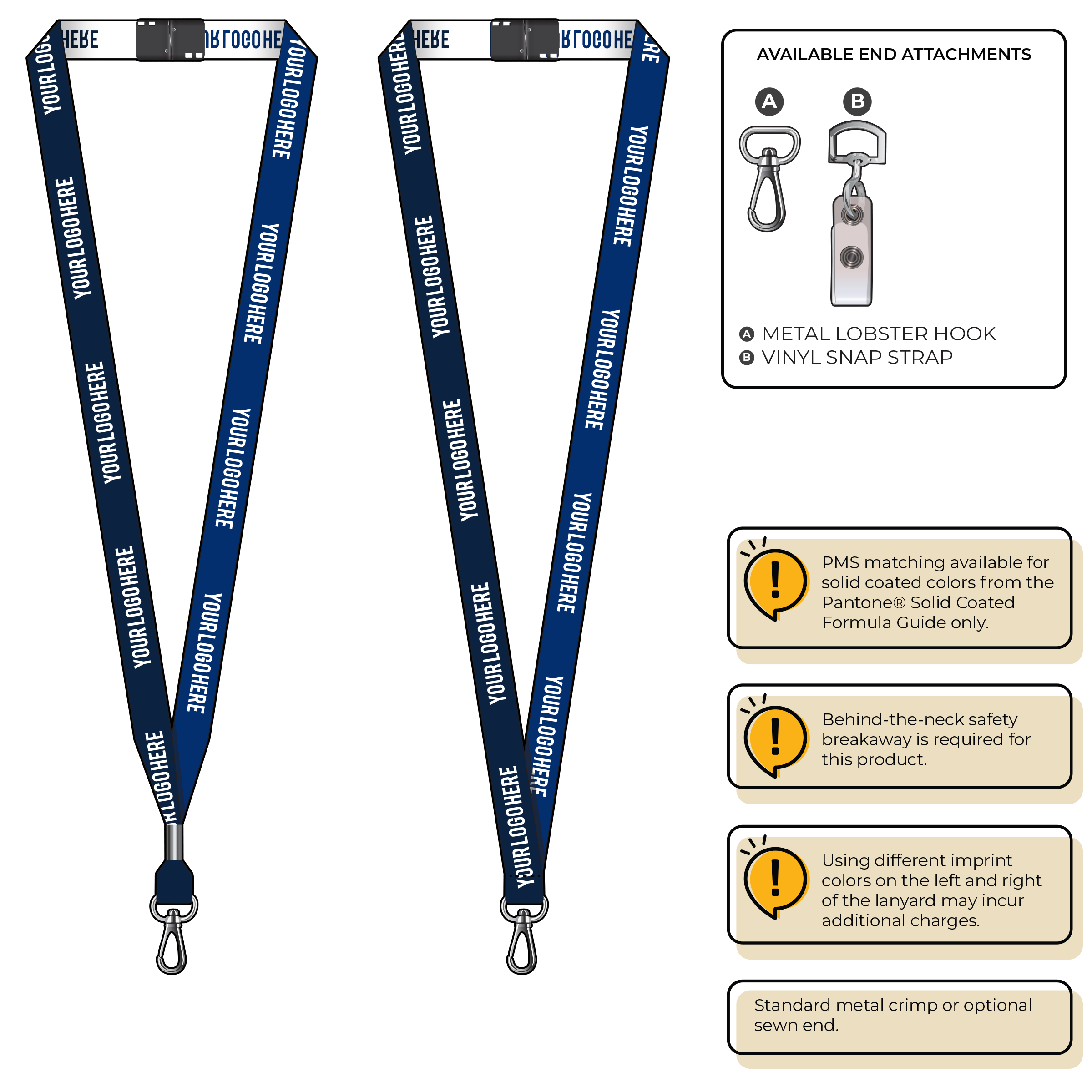 BH0044 | 5/8" Two Tone Woven Lanyards :: NON-STANDARD END ATTACHMENTS