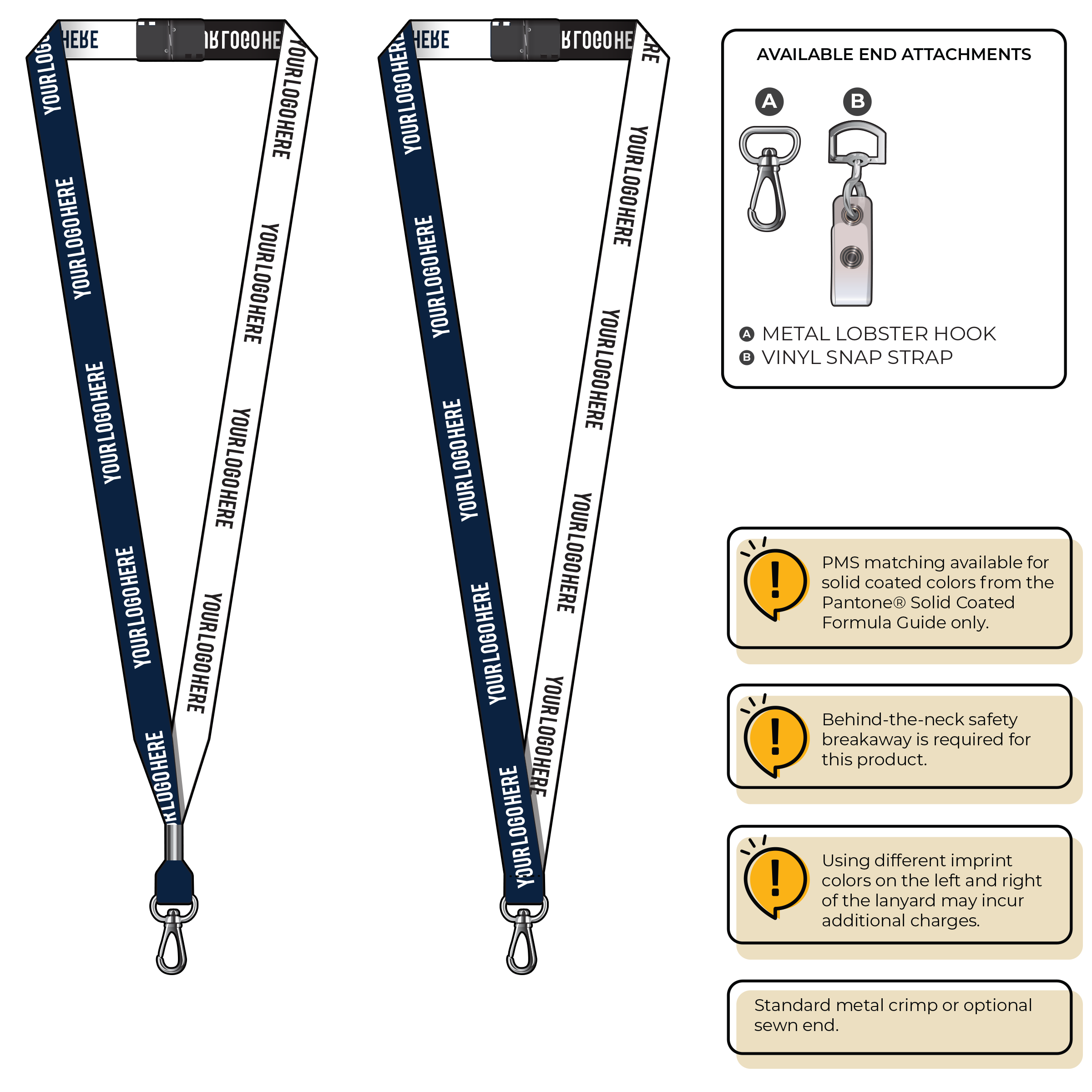 BH0044 | 5/8" Two Tone Woven Lanyards :: NON-STANDARD END ATTACHMENTS