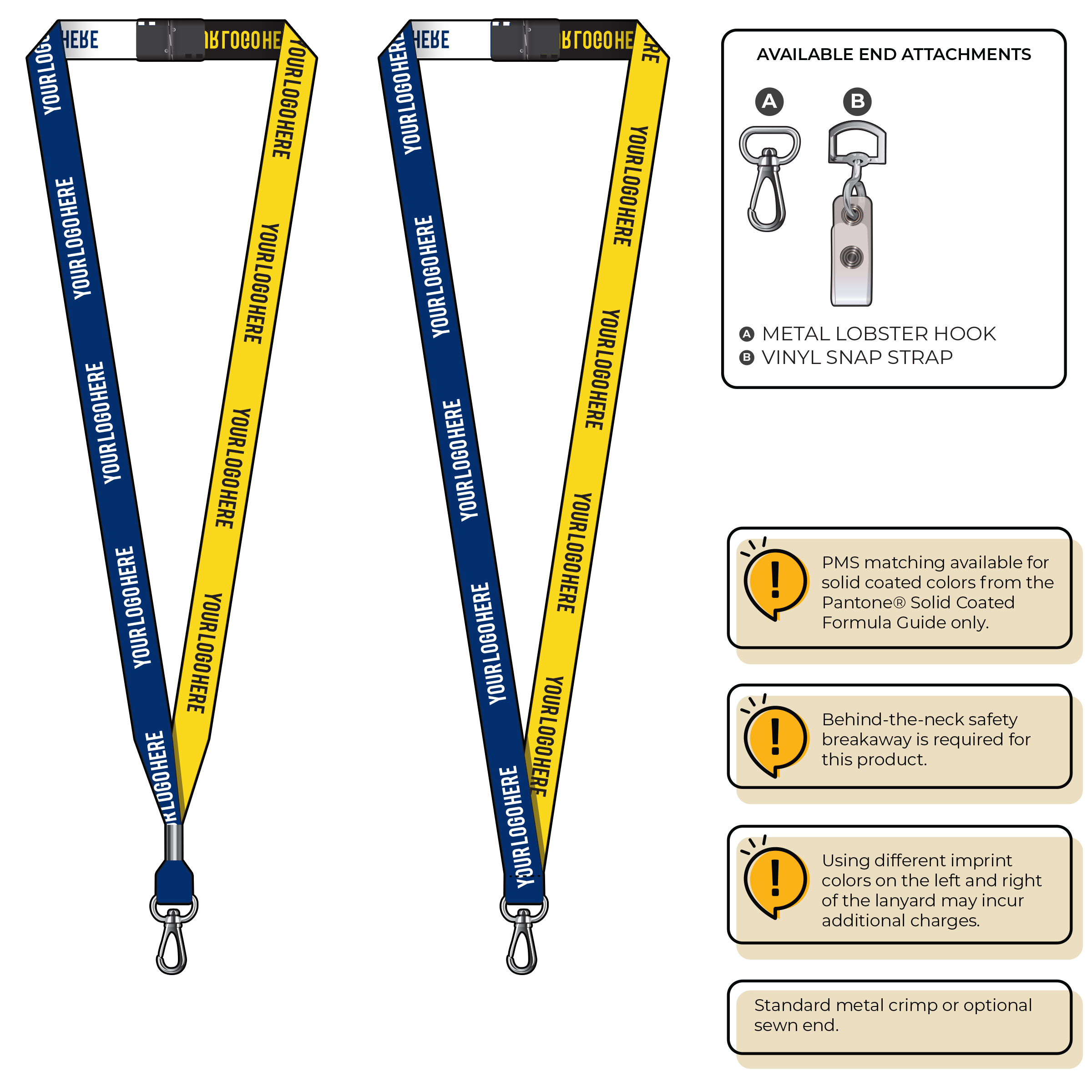 BH0044 | 5/8" Two Tone Woven Lanyards :: NON-STANDARD END ATTACHMENTS