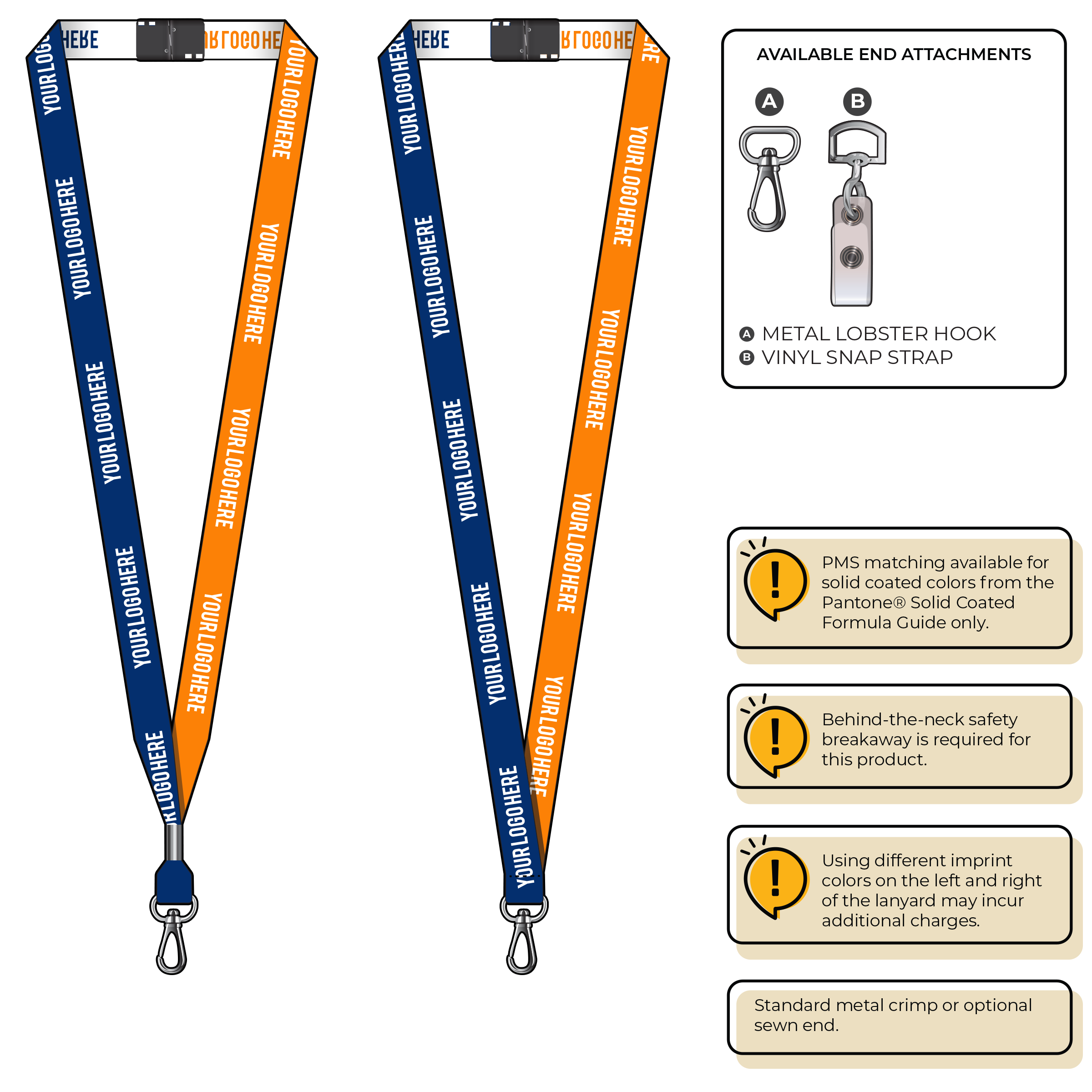BH0044 | 5/8" Two Tone Woven Lanyards :: NON-STANDARD END ATTACHMENTS