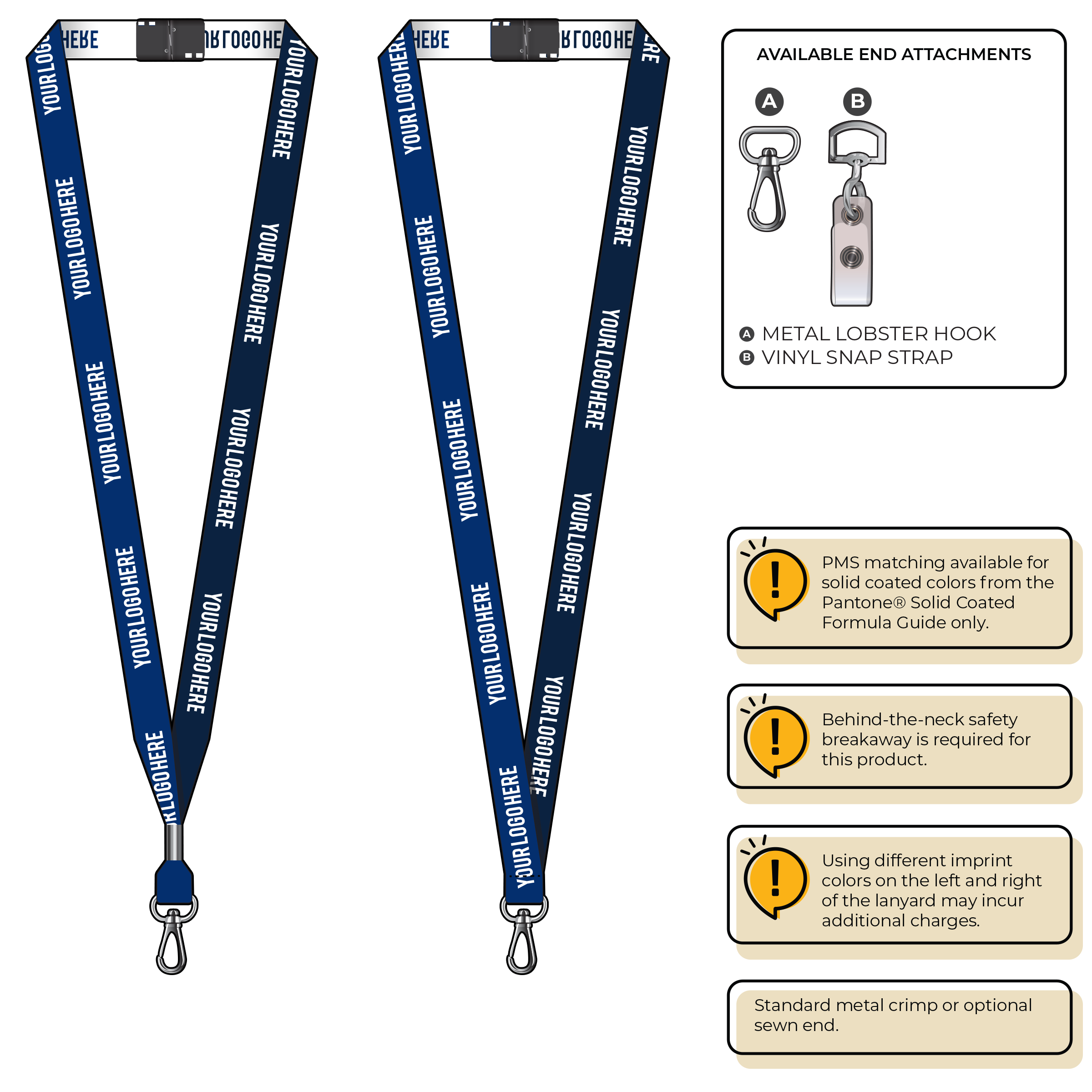 BH0044 | 5/8" Two Tone Woven Lanyards :: NON-STANDARD END ATTACHMENTS