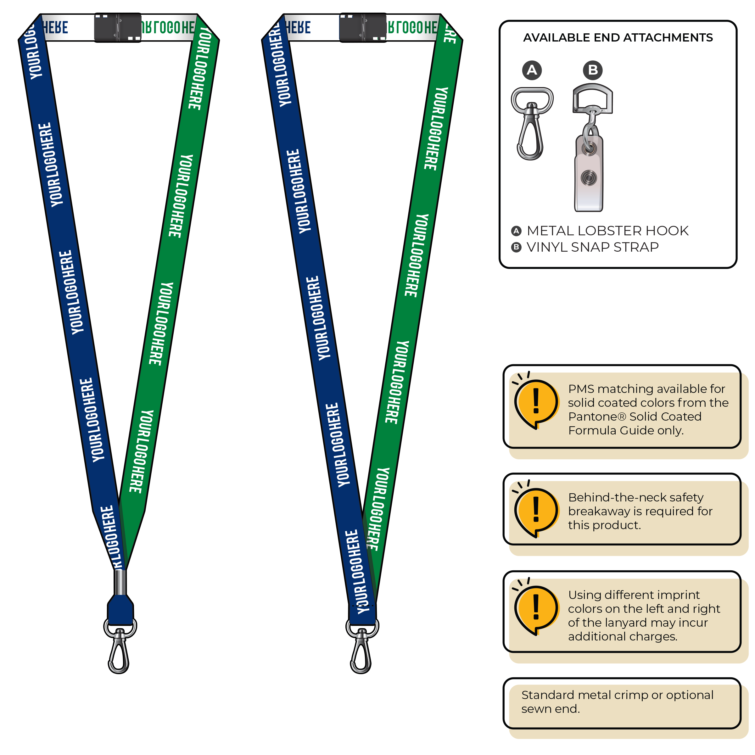 BH0044 | 5/8" Two Tone Woven Lanyards :: NON-STANDARD END ATTACHMENTS