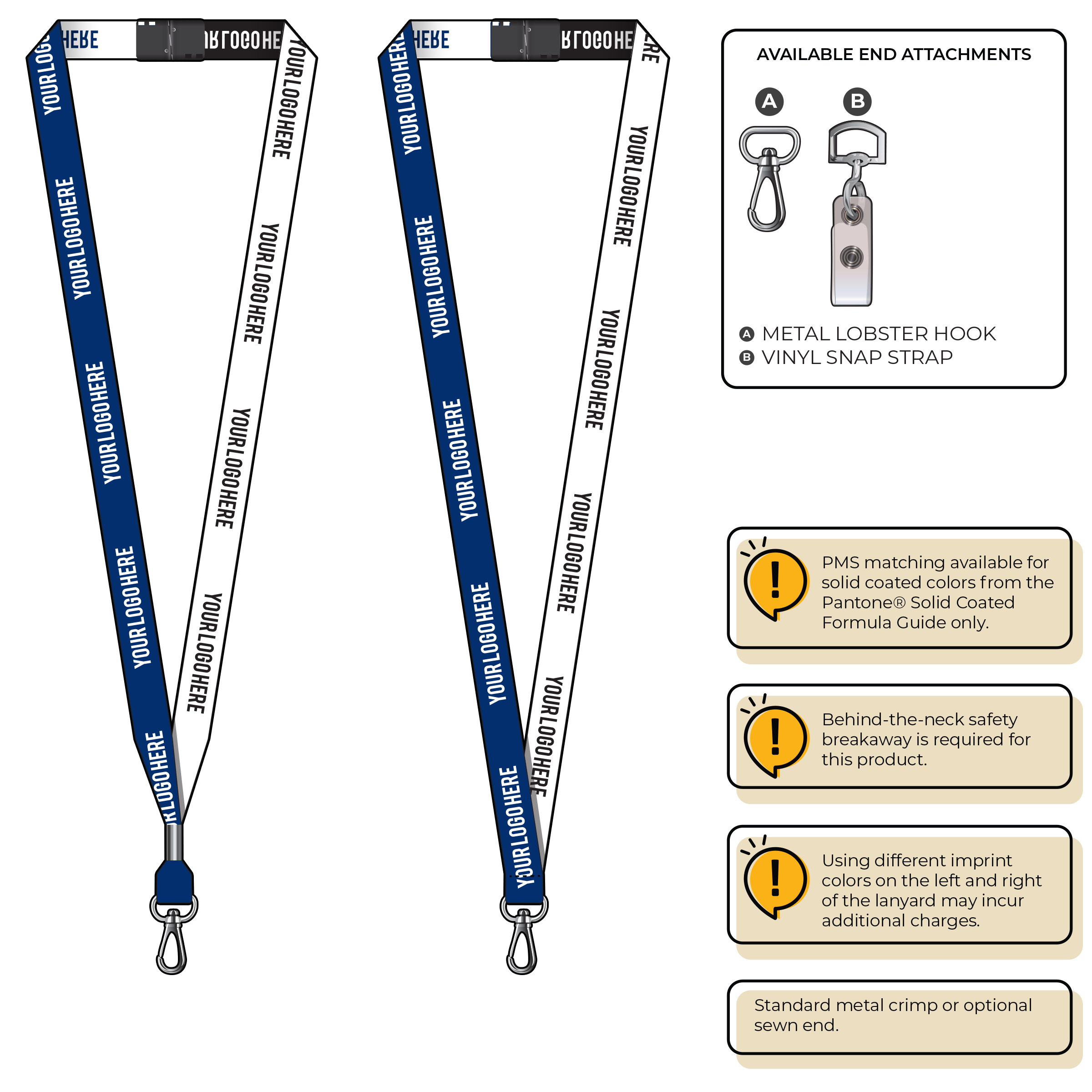 BH0044 | 5/8" Two Tone Woven Lanyards :: NON-STANDARD END ATTACHMENTS