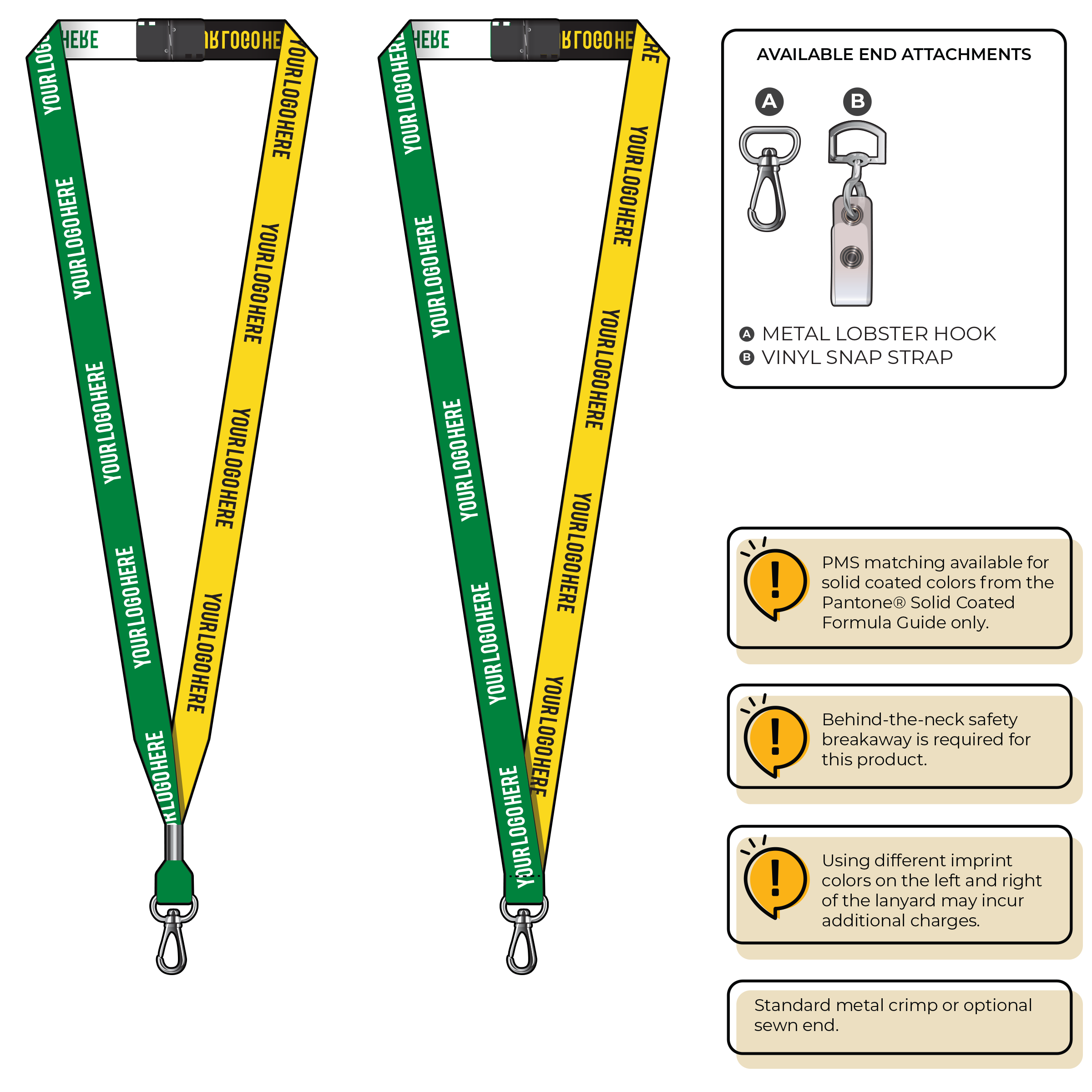 BH0044 | 5/8" Two Tone Woven Lanyards :: NON-STANDARD END ATTACHMENTS