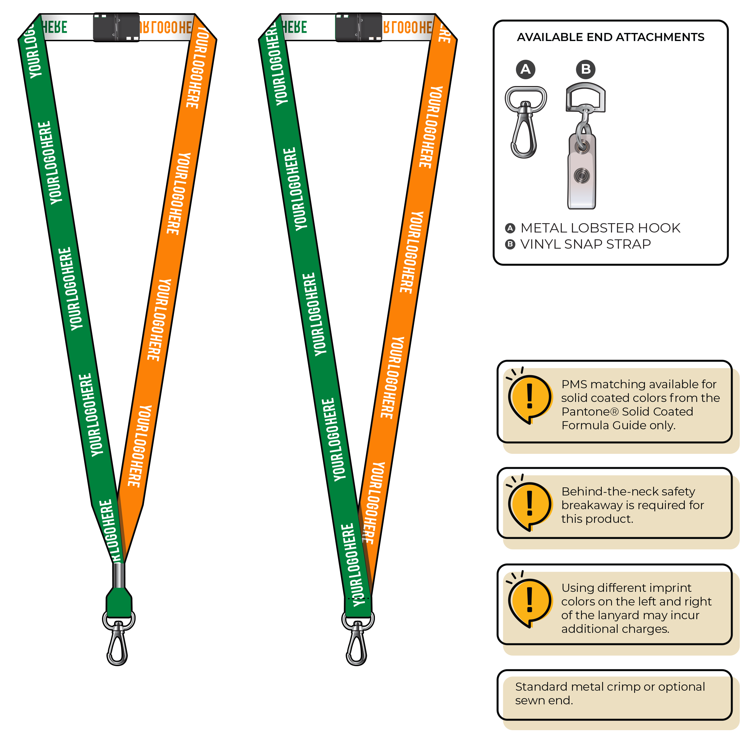 BH0044 | 5/8" Two Tone Woven Lanyards :: NON-STANDARD END ATTACHMENTS