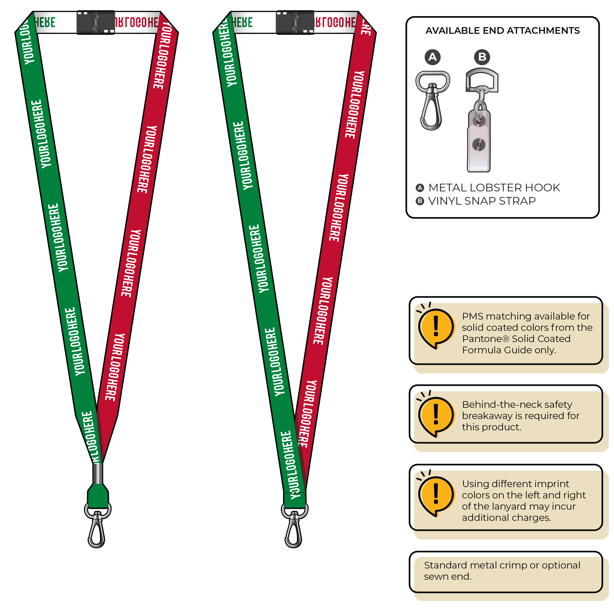 BH0044 | 5/8" Two Tone Woven Lanyards :: NON-STANDARD END ATTACHMENTS