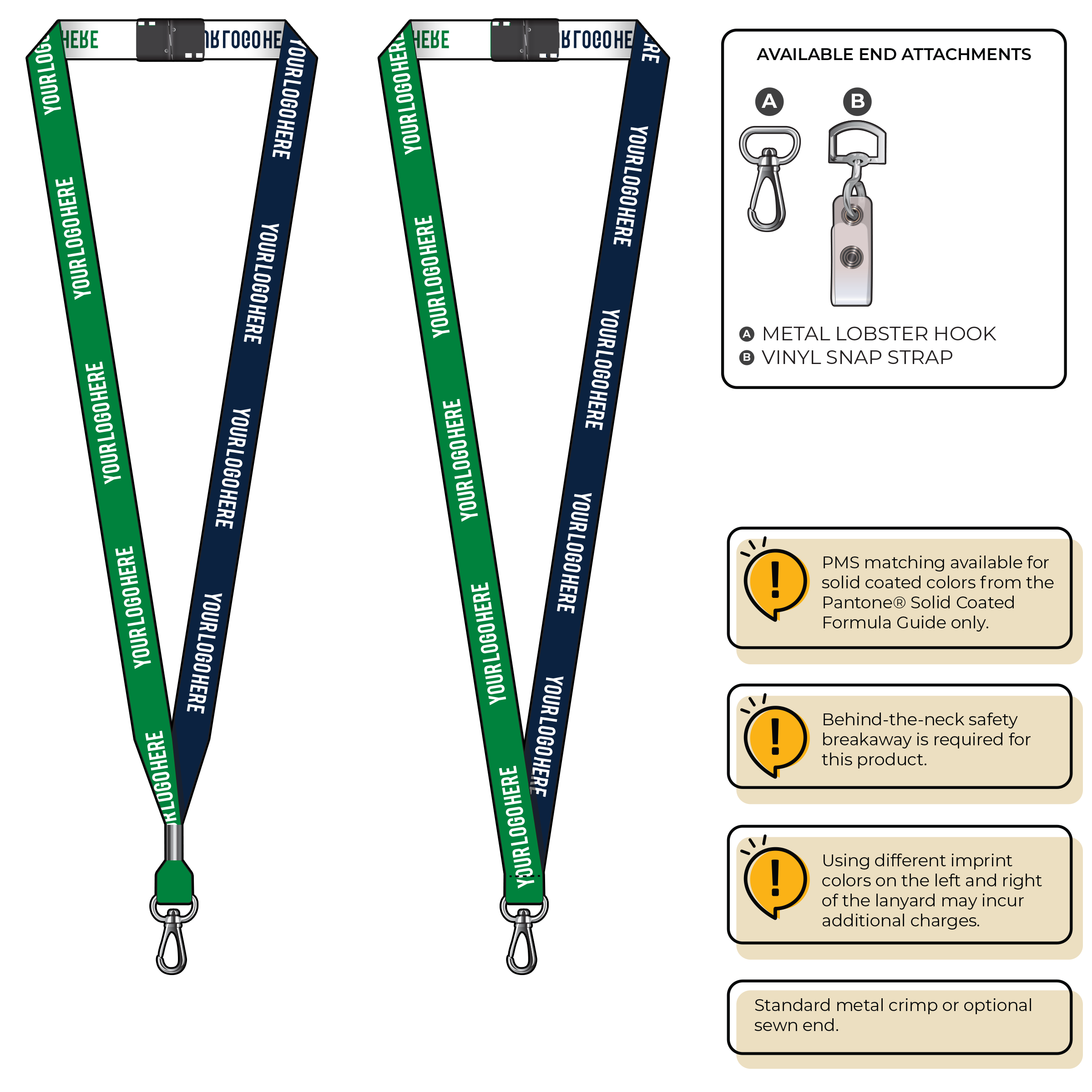BH0044 | 5/8" Two Tone Woven Lanyards :: NON-STANDARD END ATTACHMENTS