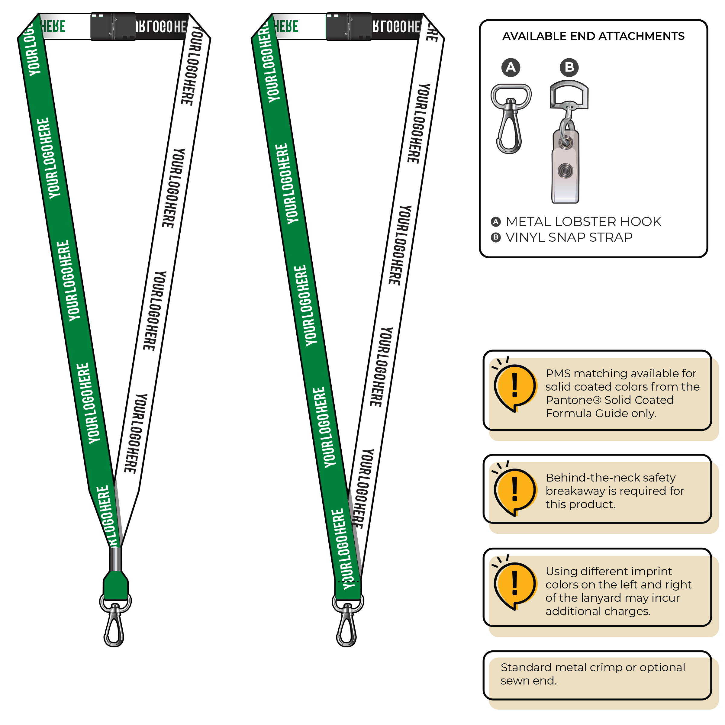 BH0044 | 5/8" Two Tone Woven Lanyards :: NON-STANDARD END ATTACHMENTS