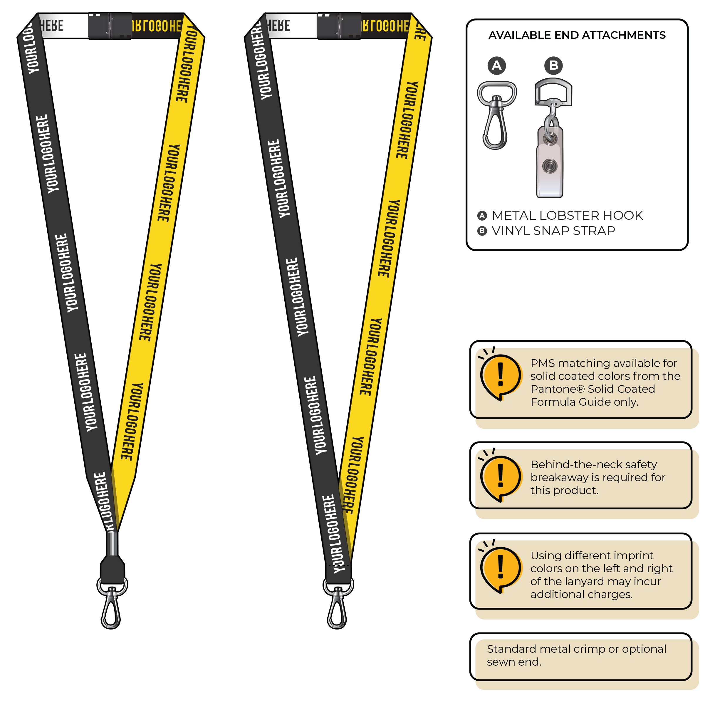 BH0044 | 5/8" Two Tone Woven Lanyards :: NON-STANDARD END ATTACHMENTS