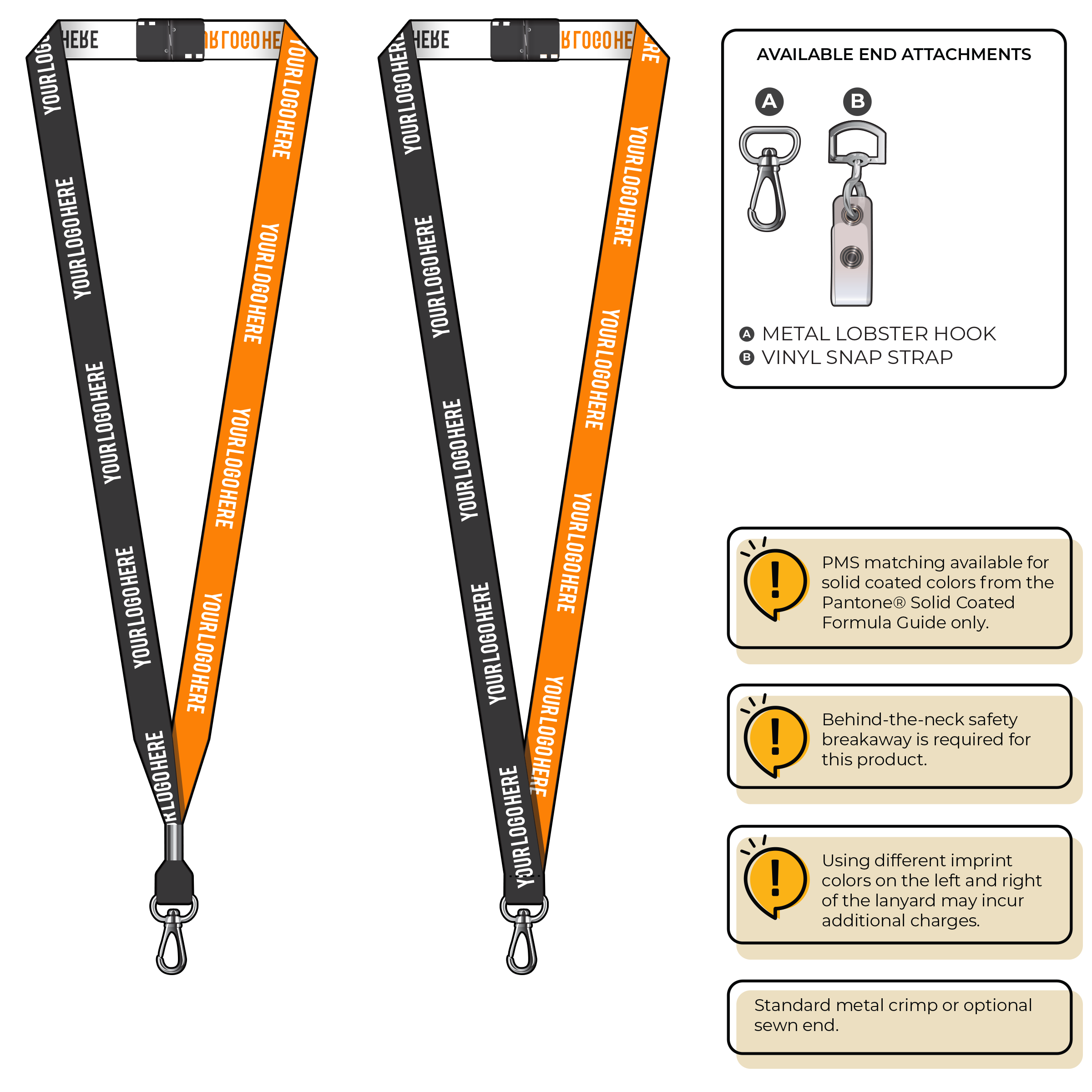 BH0044 | 5/8" Two Tone Woven Lanyards :: NON-STANDARD END ATTACHMENTS