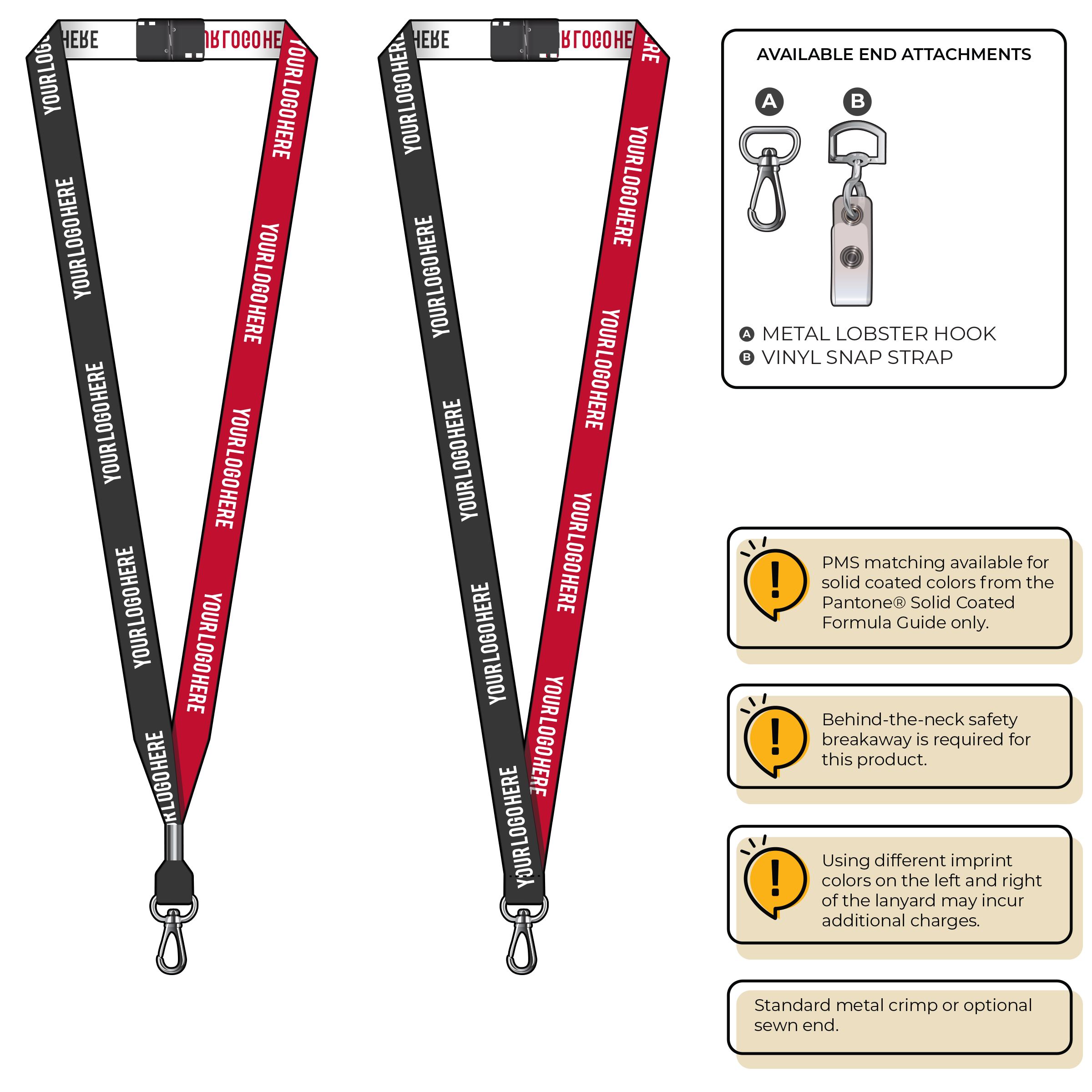 BH0044 | 5/8" Two Tone Woven Lanyards :: NON-STANDARD END ATTACHMENTS