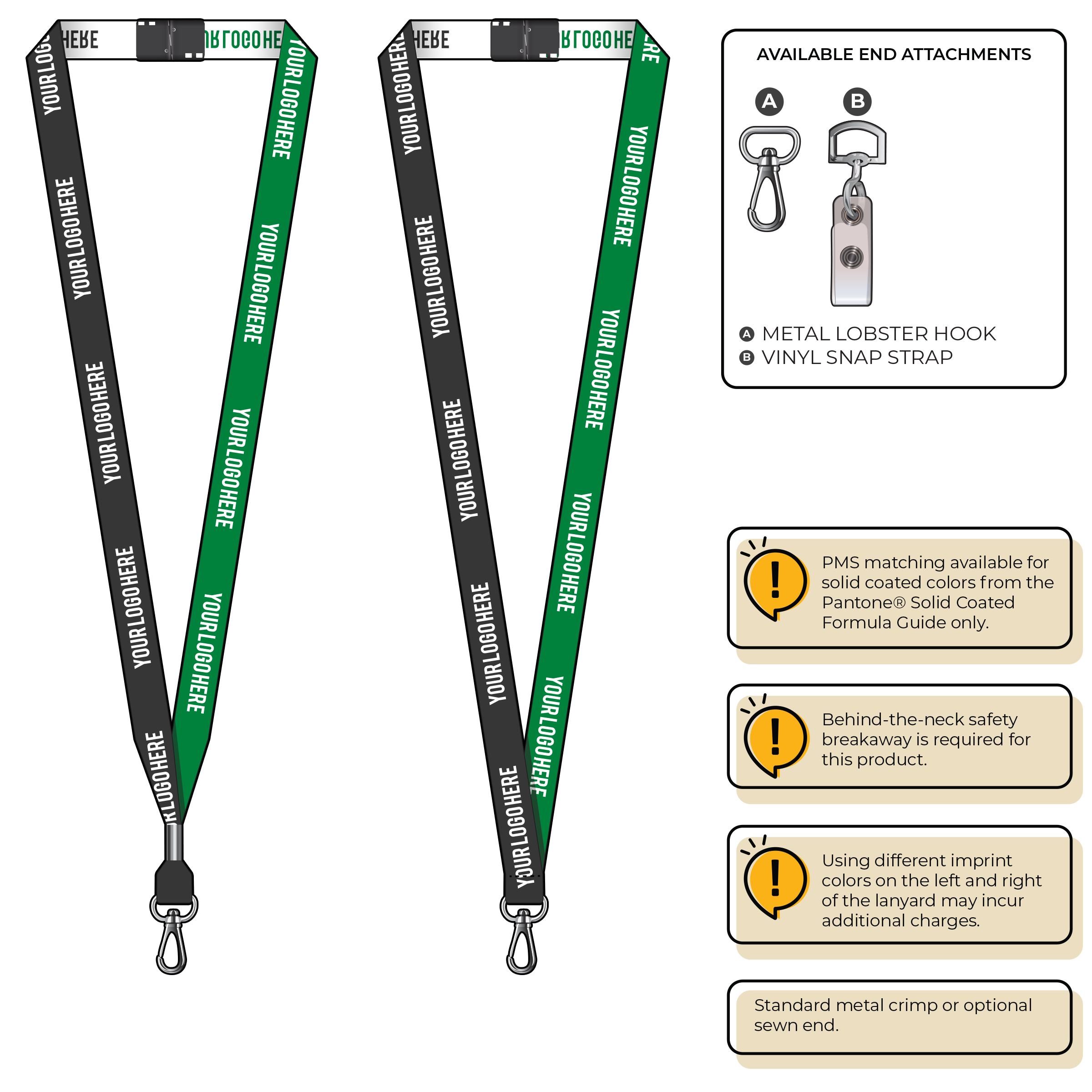 BH0044 | 5/8" Two Tone Woven Lanyards :: NON-STANDARD END ATTACHMENTS