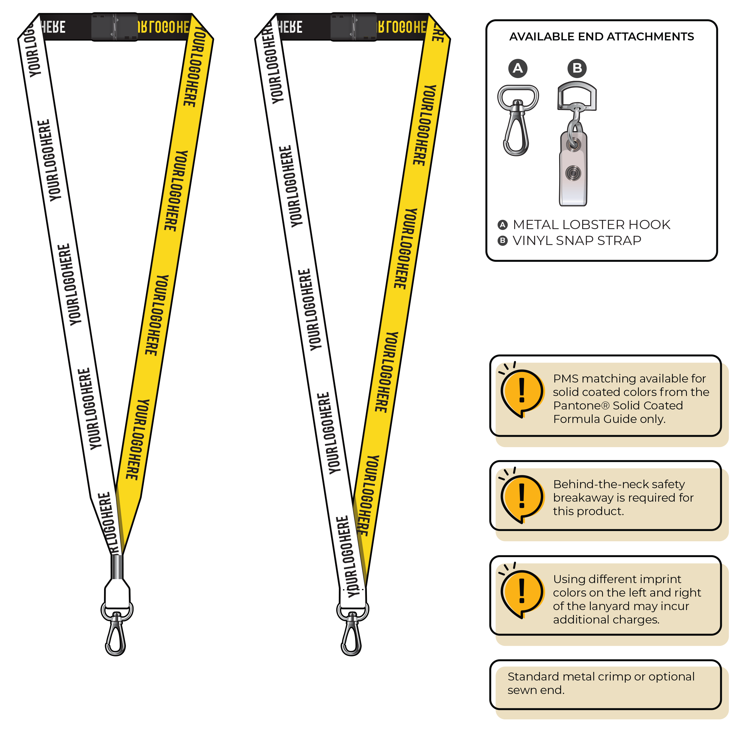 BH0044 | 5/8" Two Tone Woven Lanyards :: NON-STANDARD END ATTACHMENTS