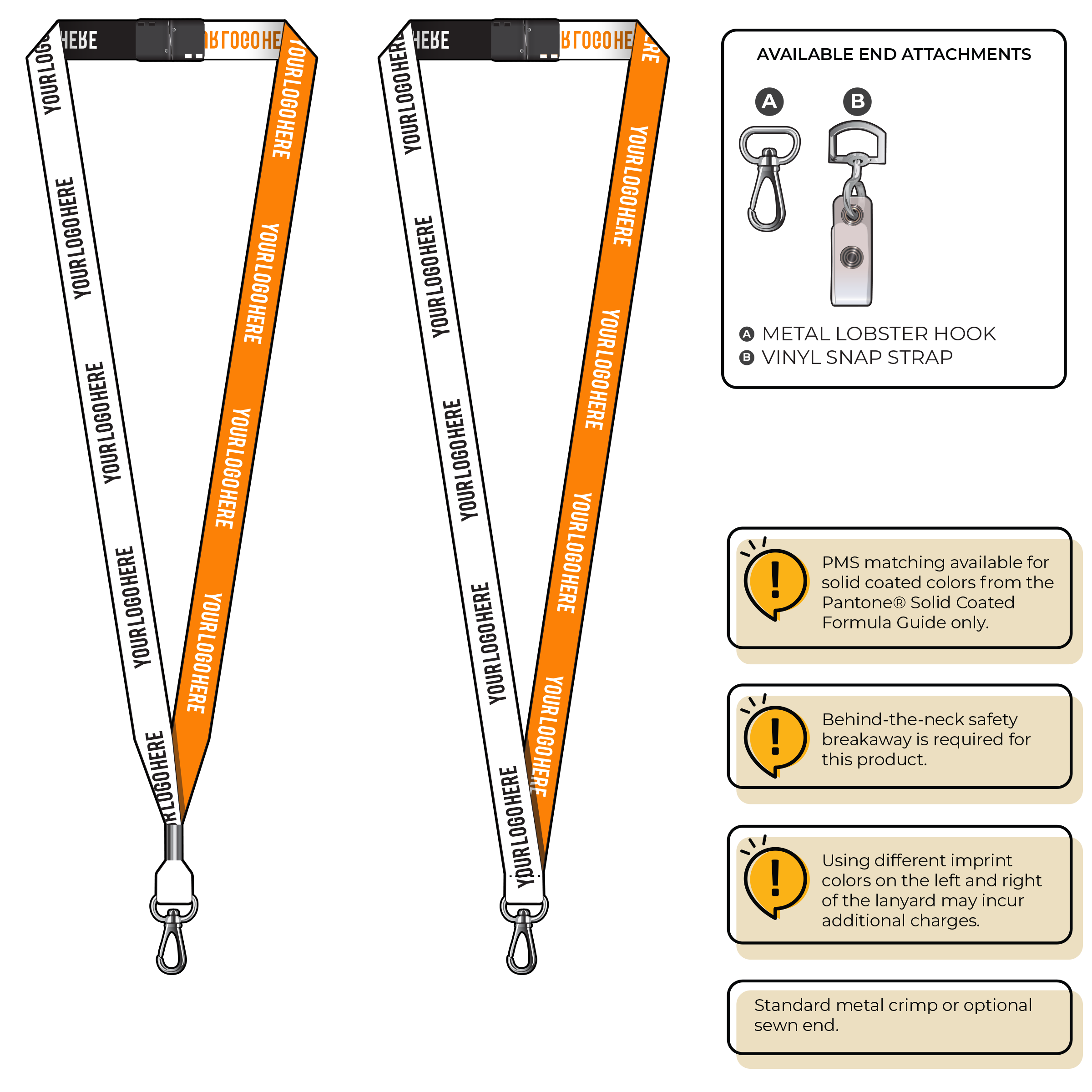 BH0044 | 5/8" Two Tone Woven Lanyards :: NON-STANDARD END ATTACHMENTS