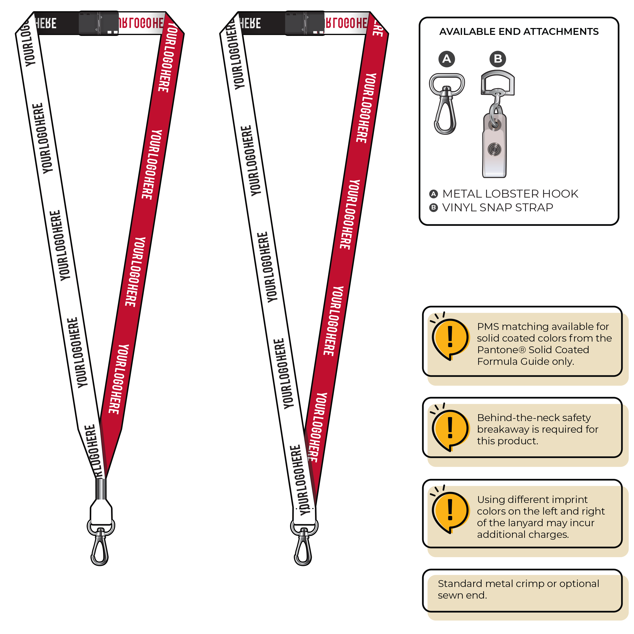 BH0044 | 5/8" Two Tone Woven Lanyards :: NON-STANDARD END ATTACHMENTS