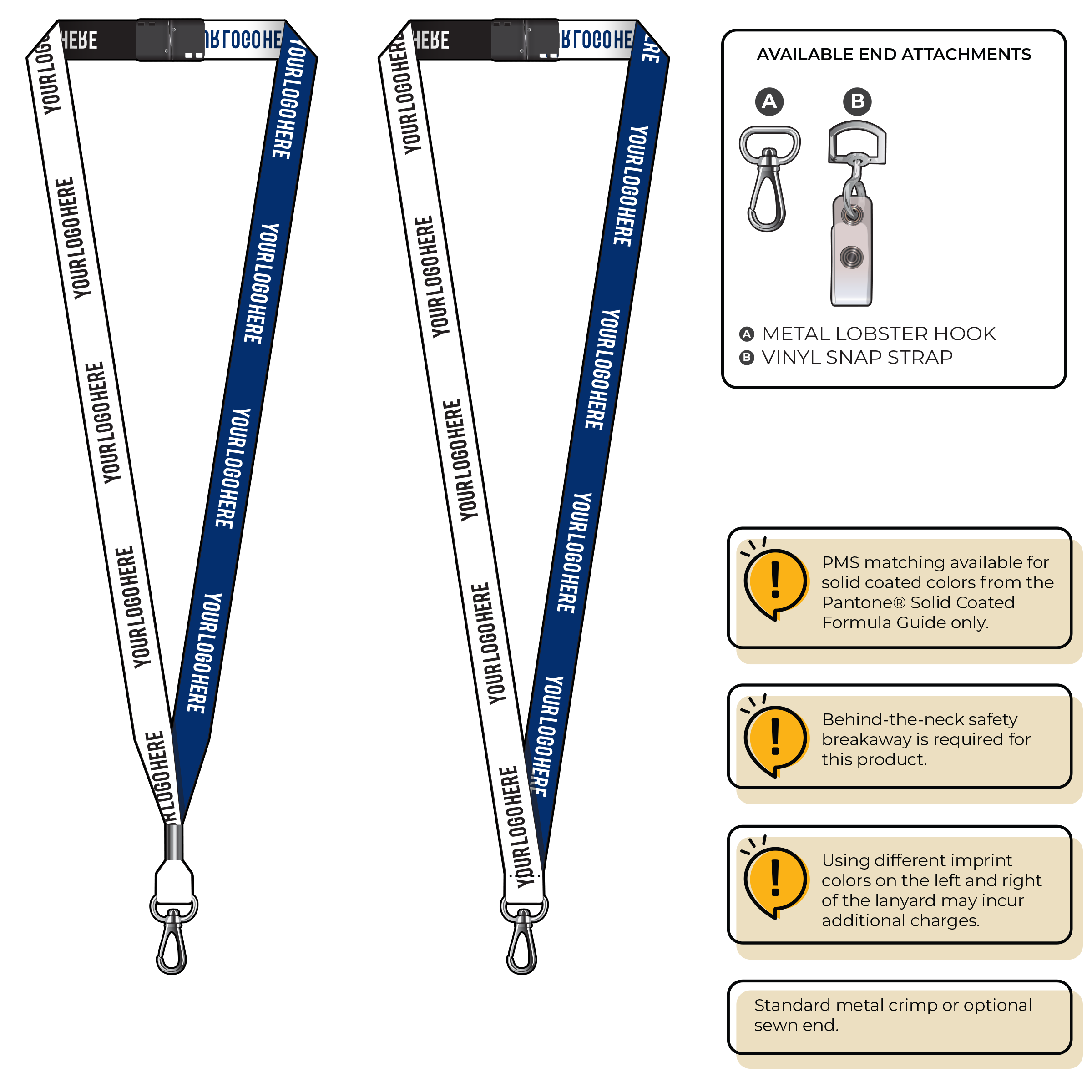 BH0044 | 5/8" Two Tone Woven Lanyards :: NON-STANDARD END ATTACHMENTS