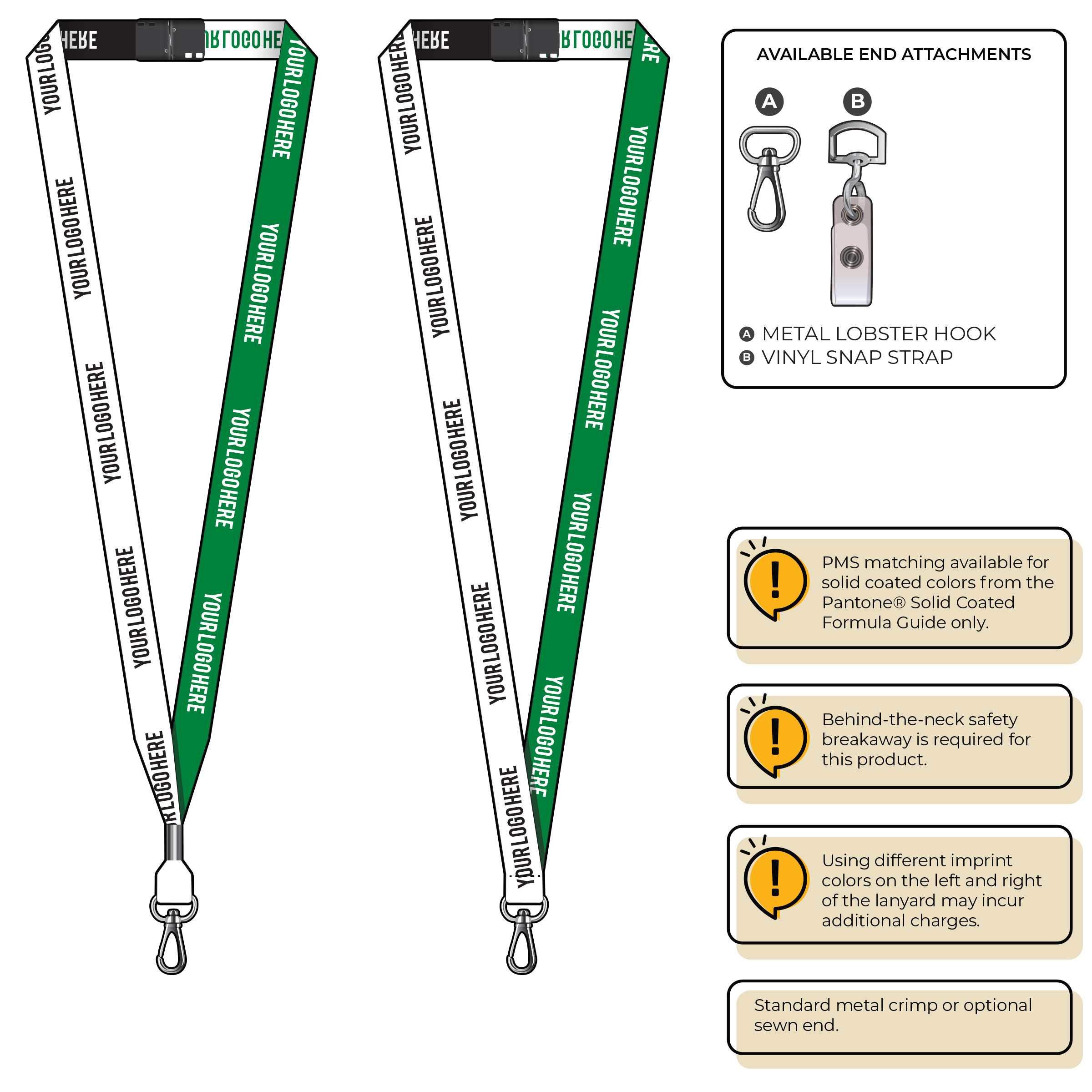 BH0044 | 5/8" Two Tone Woven Lanyards :: NON-STANDARD END ATTACHMENTS