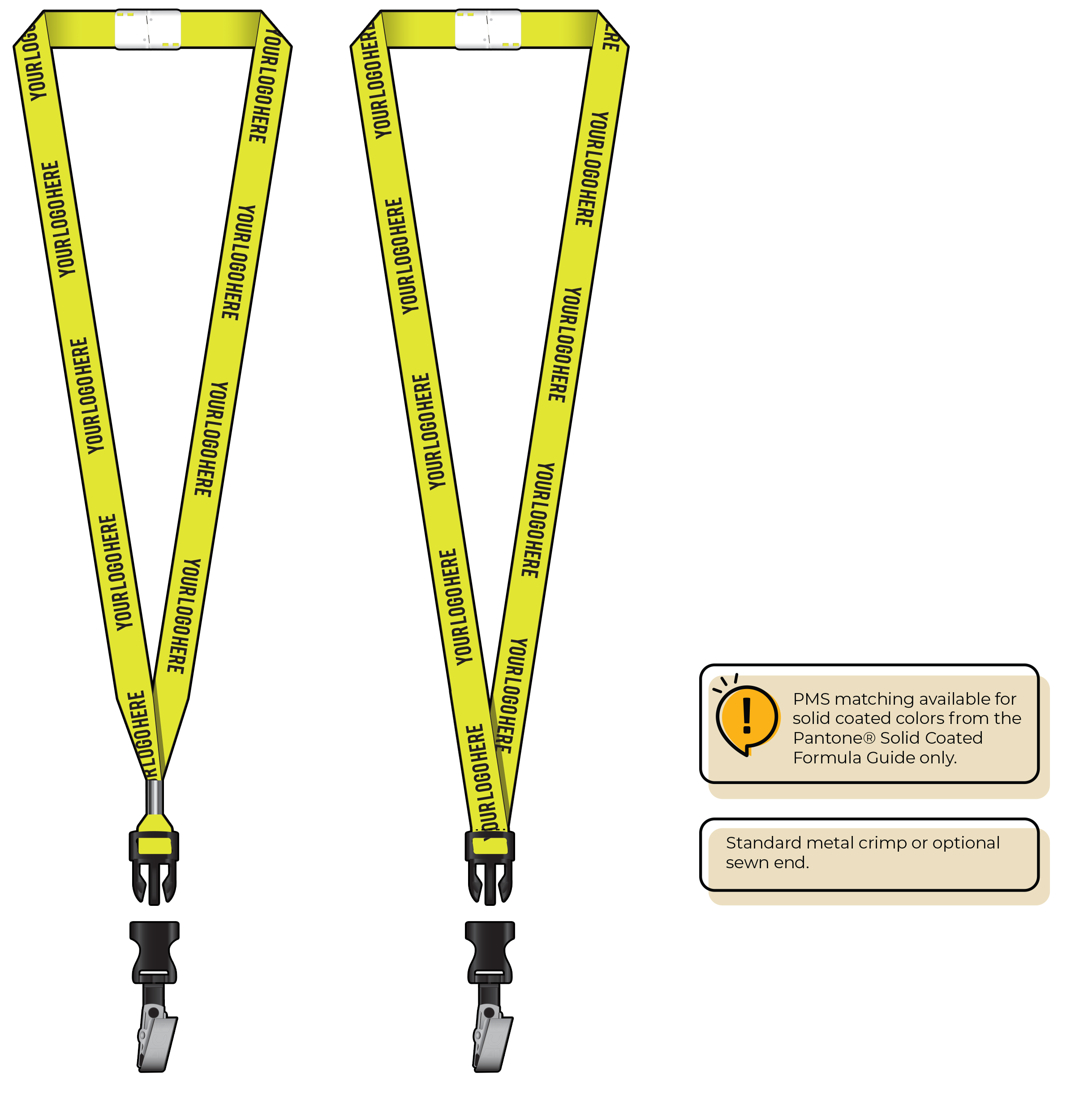BHN012 | 5/8" Neon MicroWeave Silkscreen Lanyards :: DETACH BUCKLE