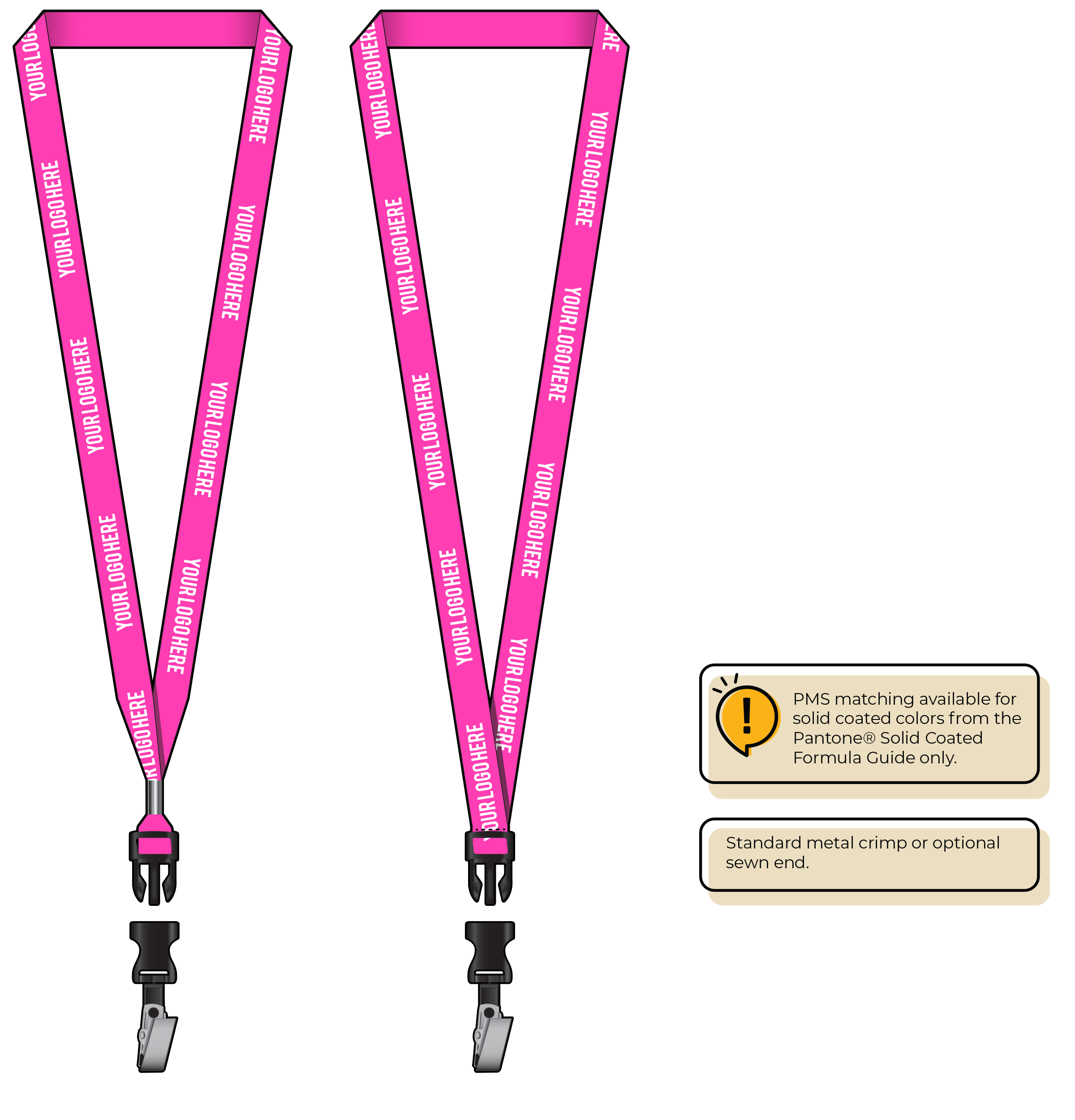 BHN012 | 5/8" Neon MicroWeave Silkscreen Lanyards :: DETACH BUCKLE