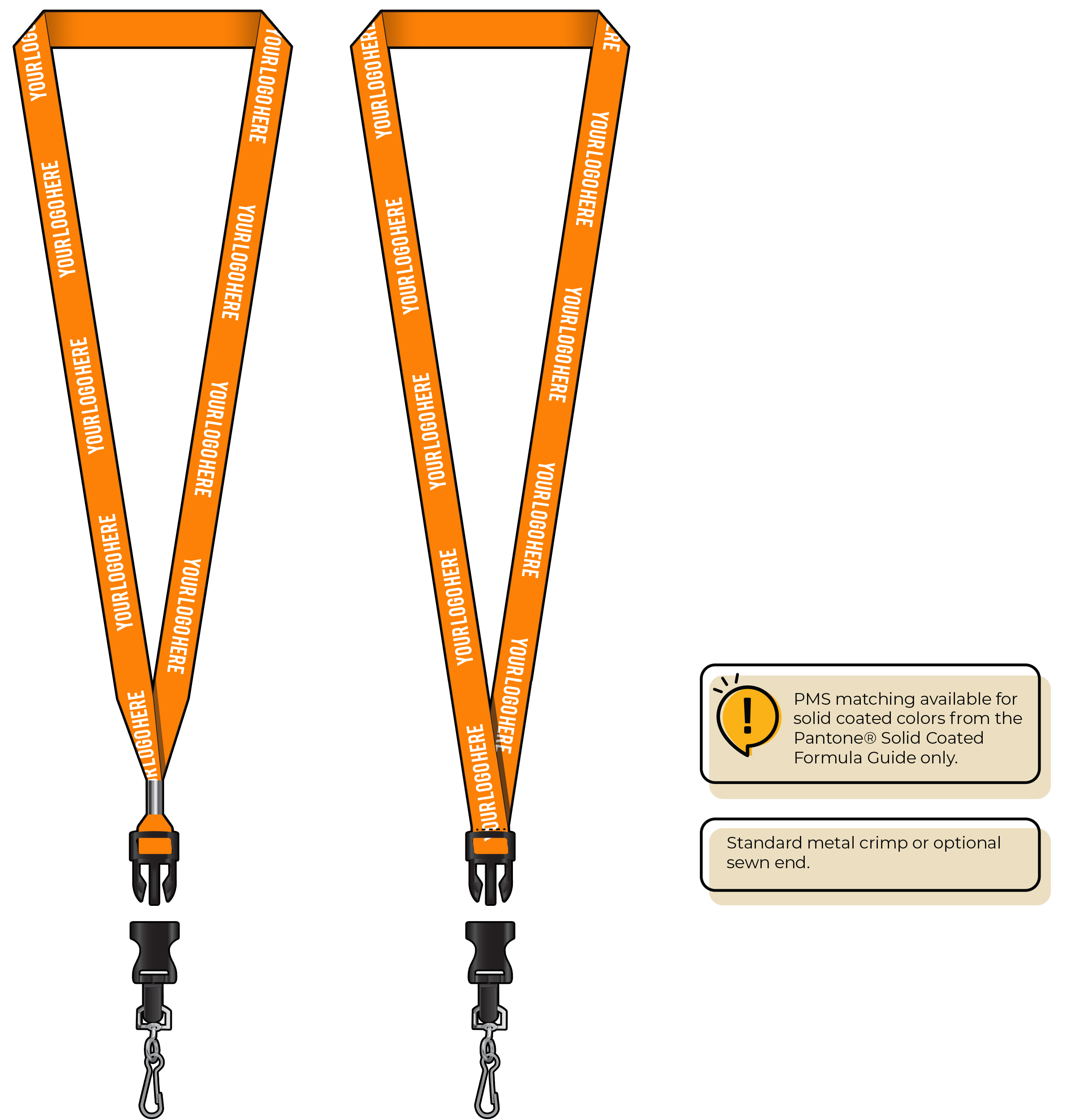 BH0012 | 5/8" MicroWeave Silkscreen Lanyards :: DETACH BUCKLE