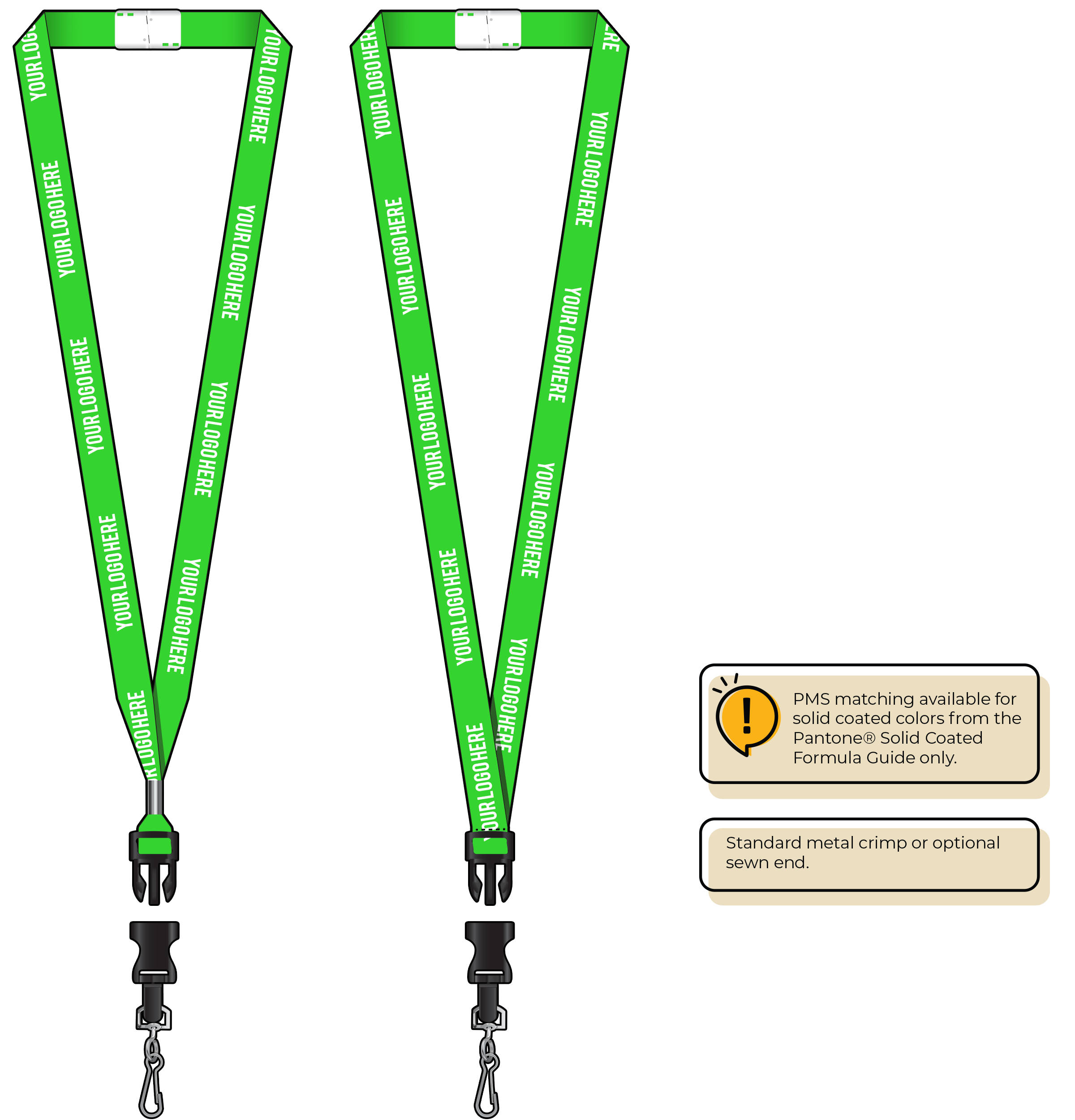 BHN012 | 5/8" Neon MicroWeave Silkscreen Lanyards :: DETACH BUCKLE