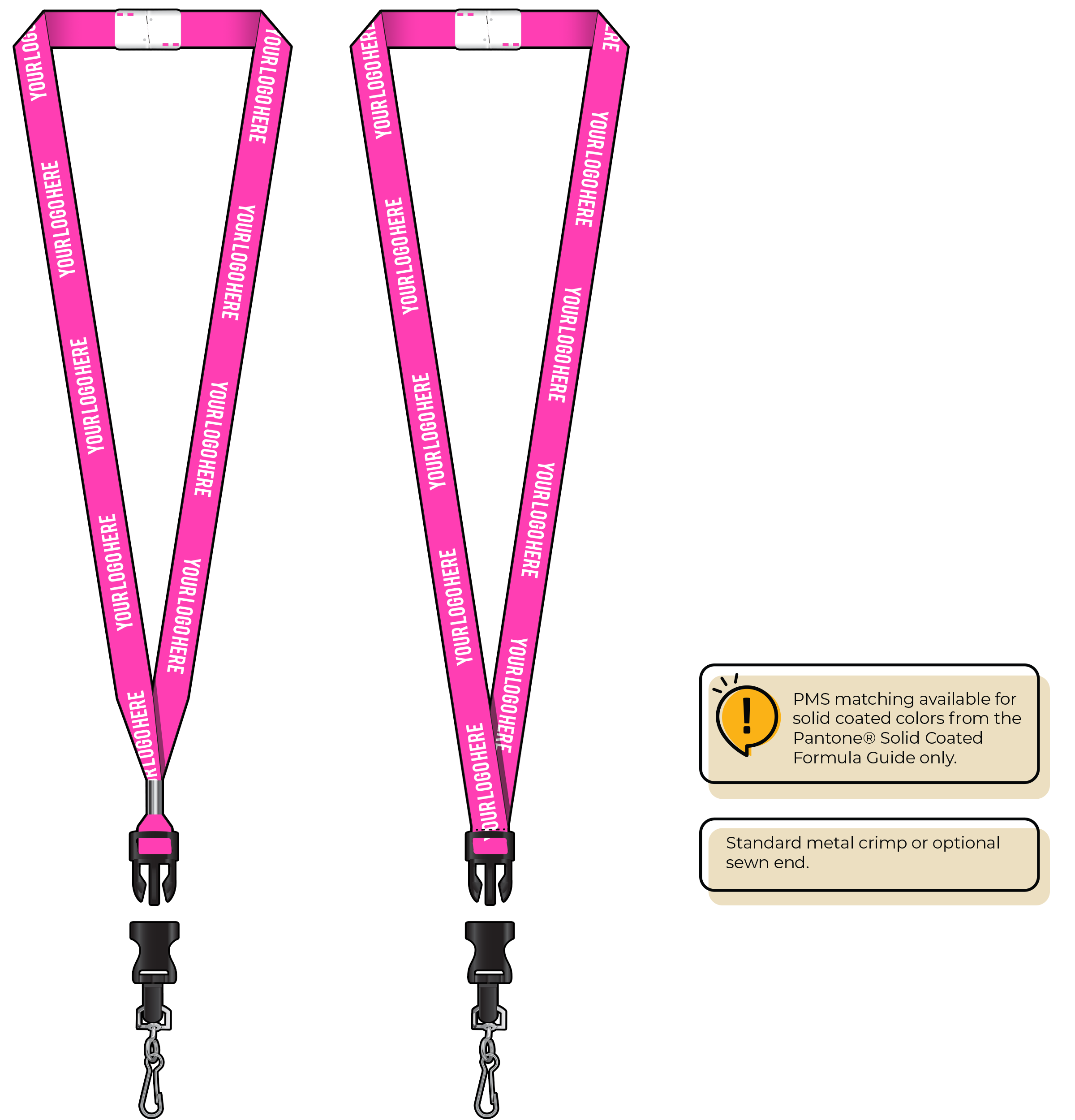 BHN012 | 5/8" Neon MicroWeave Silkscreen Lanyards :: DETACH BUCKLE