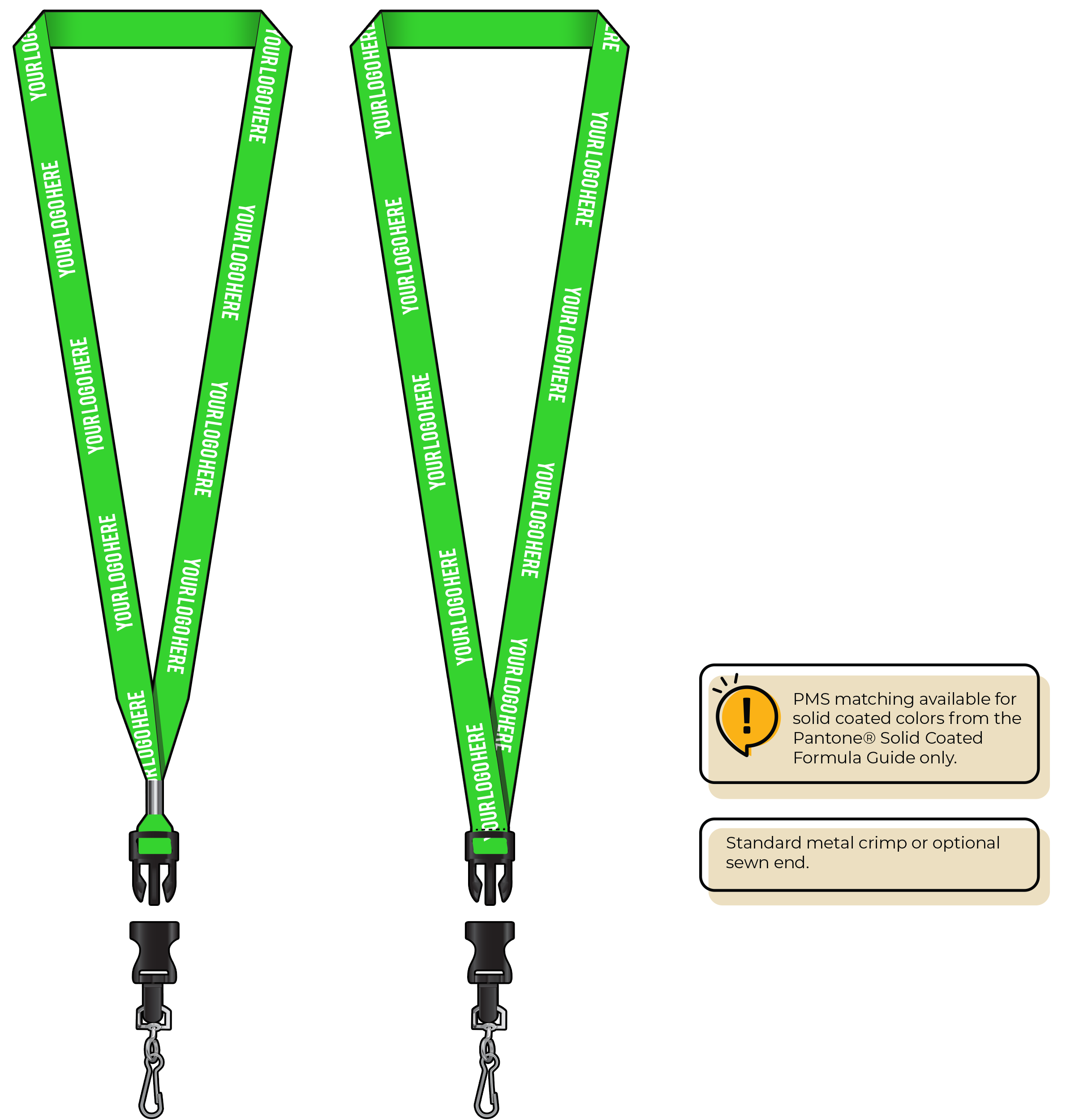 BHN012 | 5/8" Neon MicroWeave Silkscreen Lanyards :: DETACH BUCKLE
