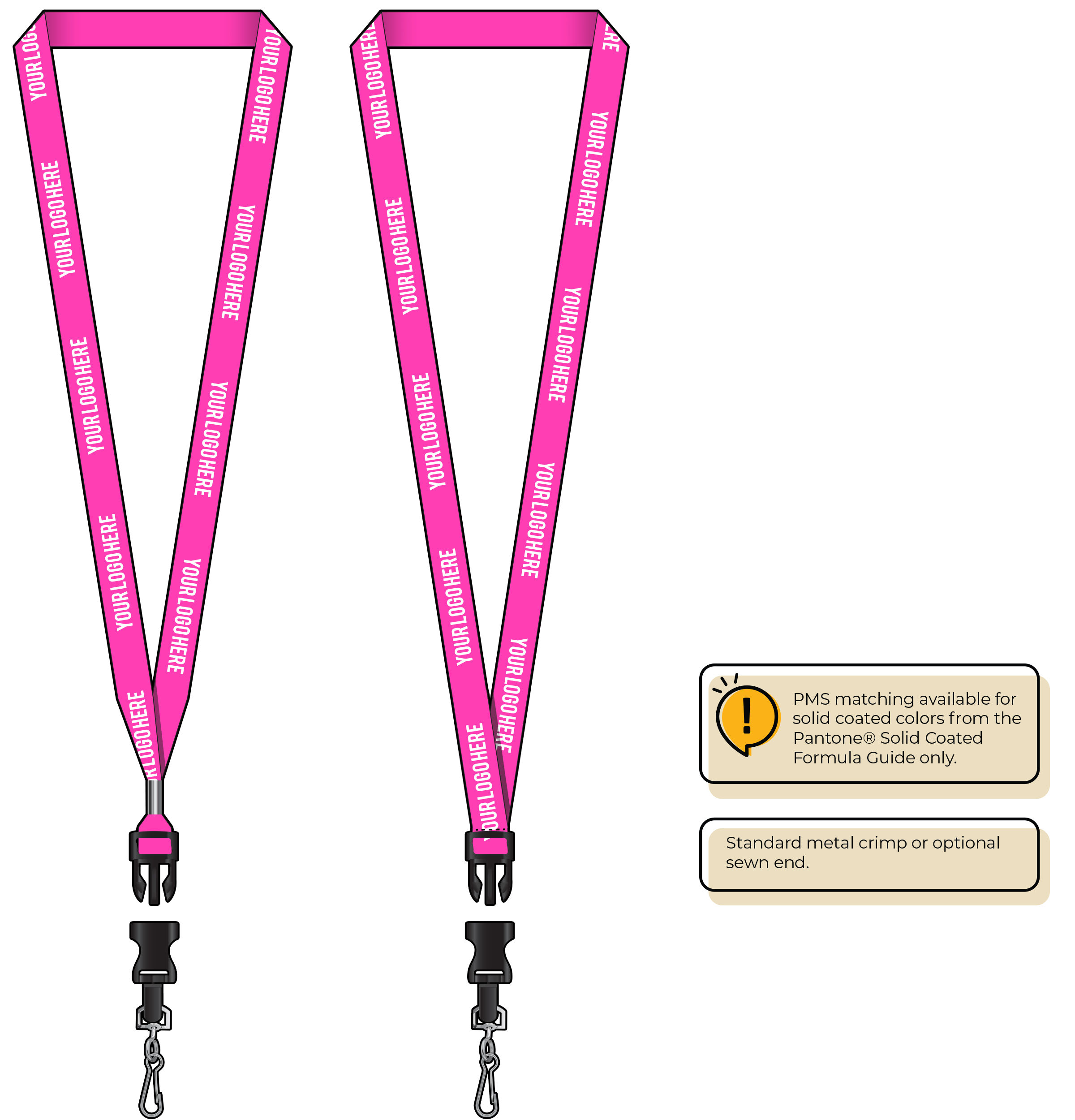 BHN012 | 5/8" Neon MicroWeave Silkscreen Lanyards :: DETACH BUCKLE