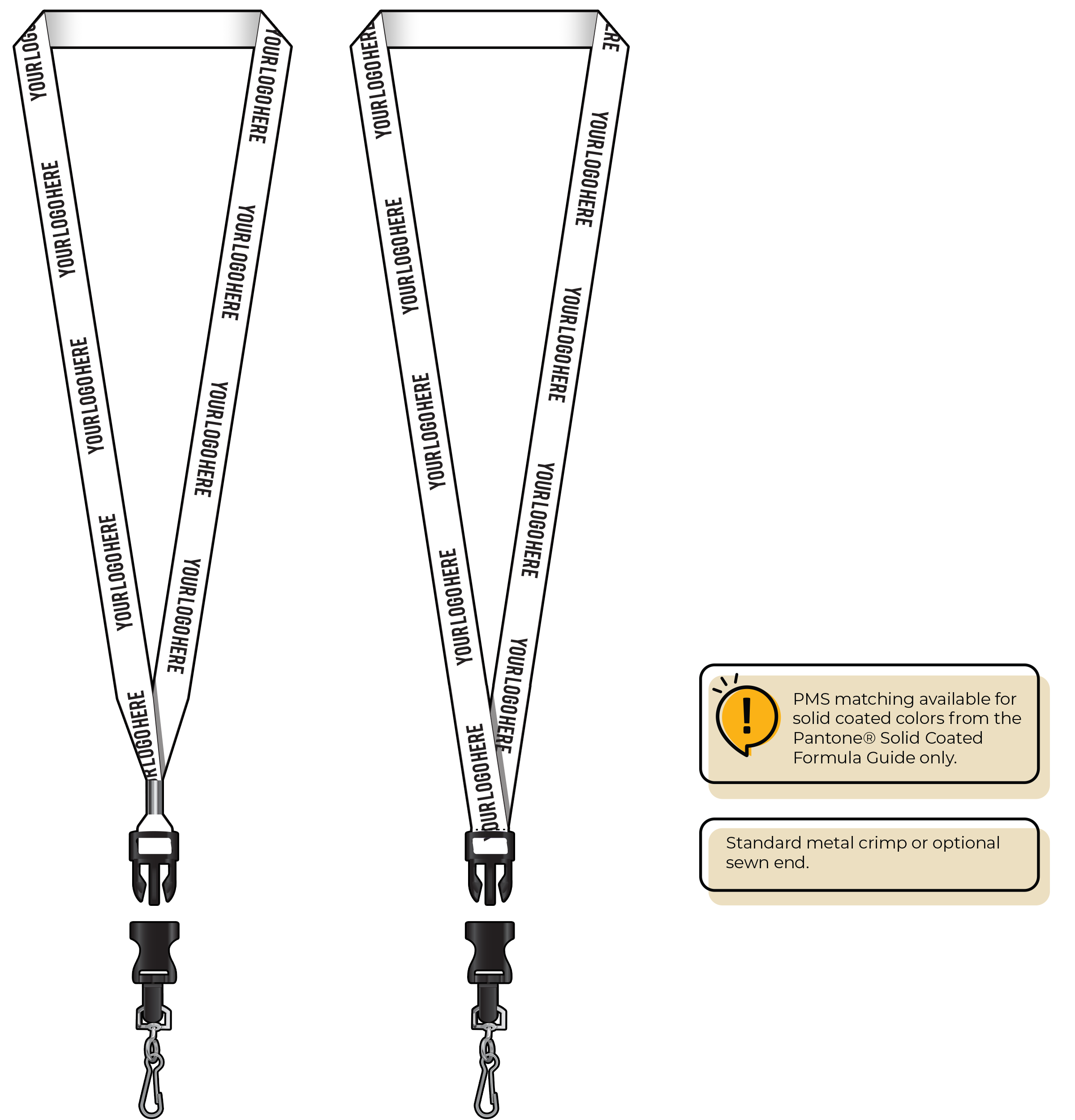 BH0012 | 5/8" MicroWeave Silkscreen Lanyards :: DETACH BUCKLE