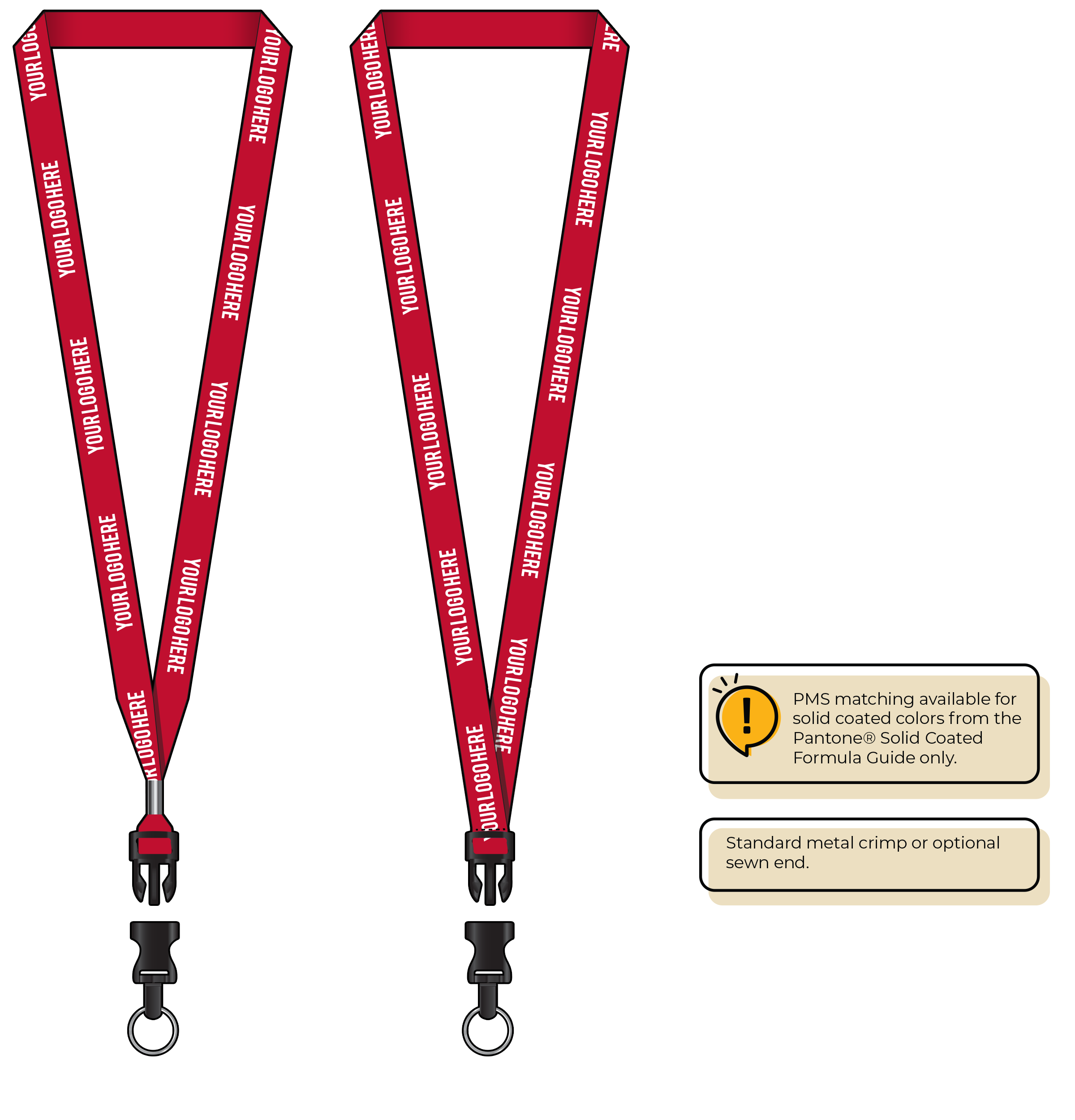BH0012 | 5/8" MicroWeave Silkscreen Lanyards :: DETACH BUCKLE